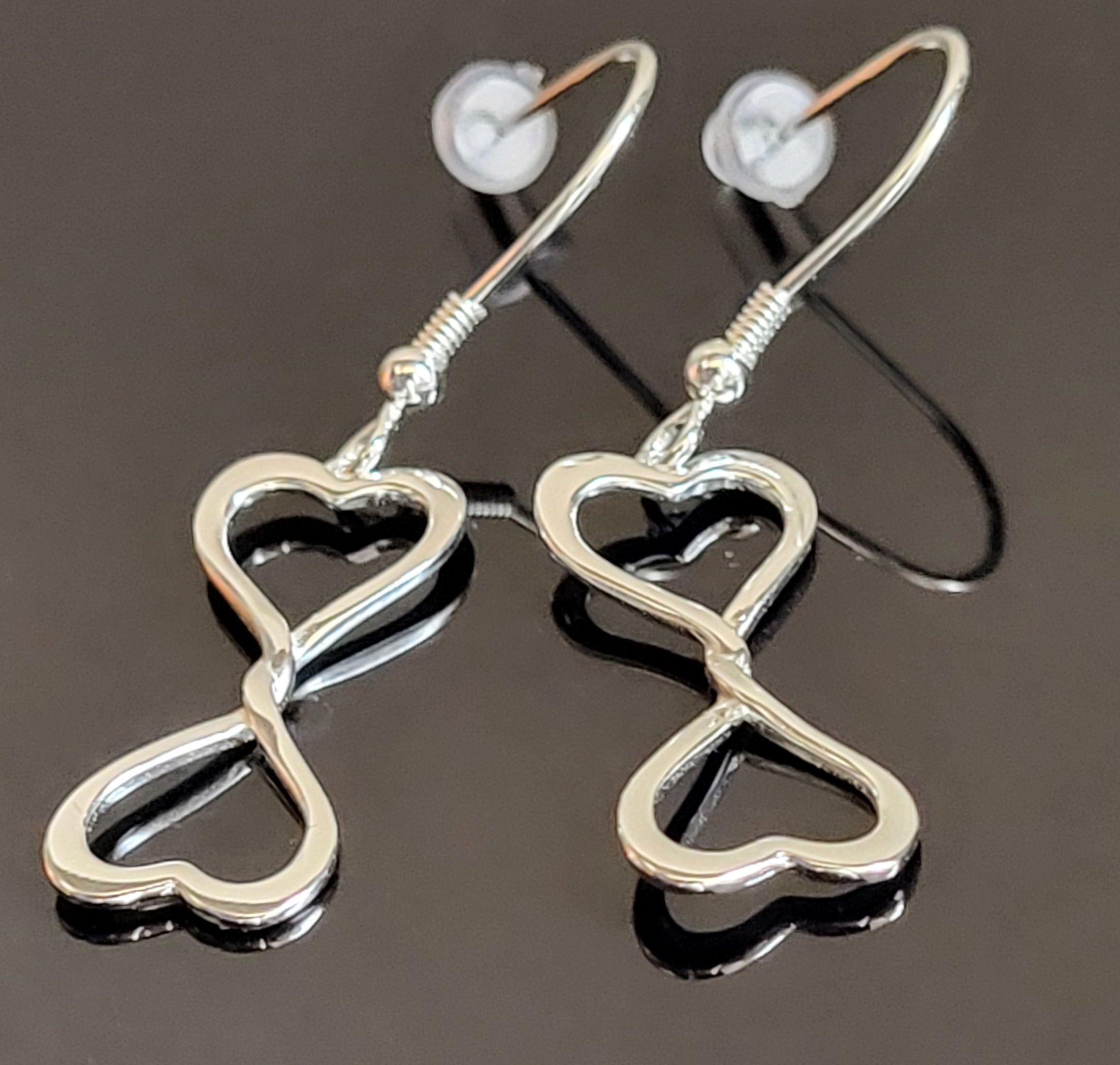 Boucles d'oreilles symbole d'amour éternel en argent 925 sterling Eternal Love Knot