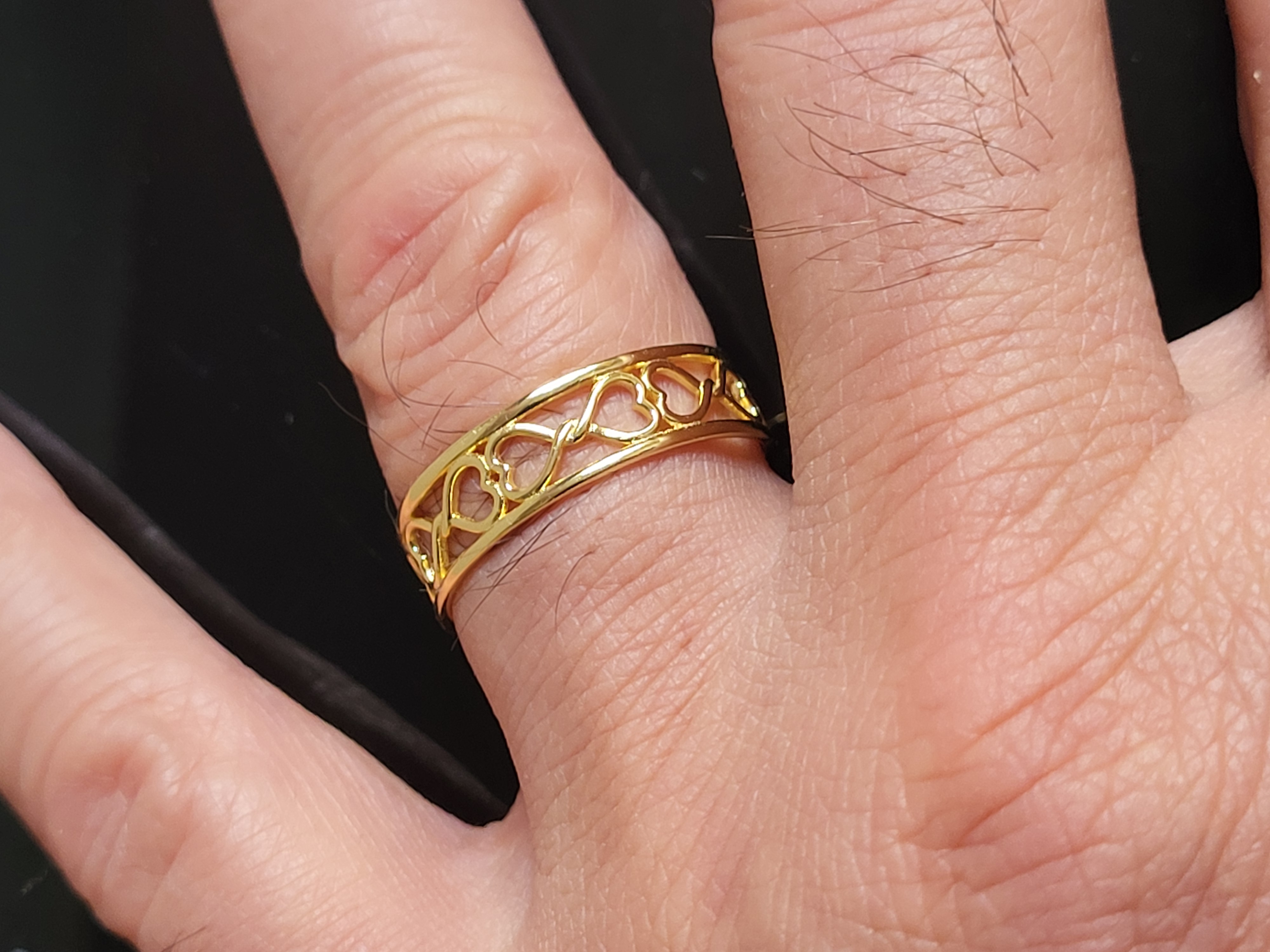 Anneau  Eternal Love Knot de 5 couples de cœurs symbole d'amour éternel en argent 925 plaqué or