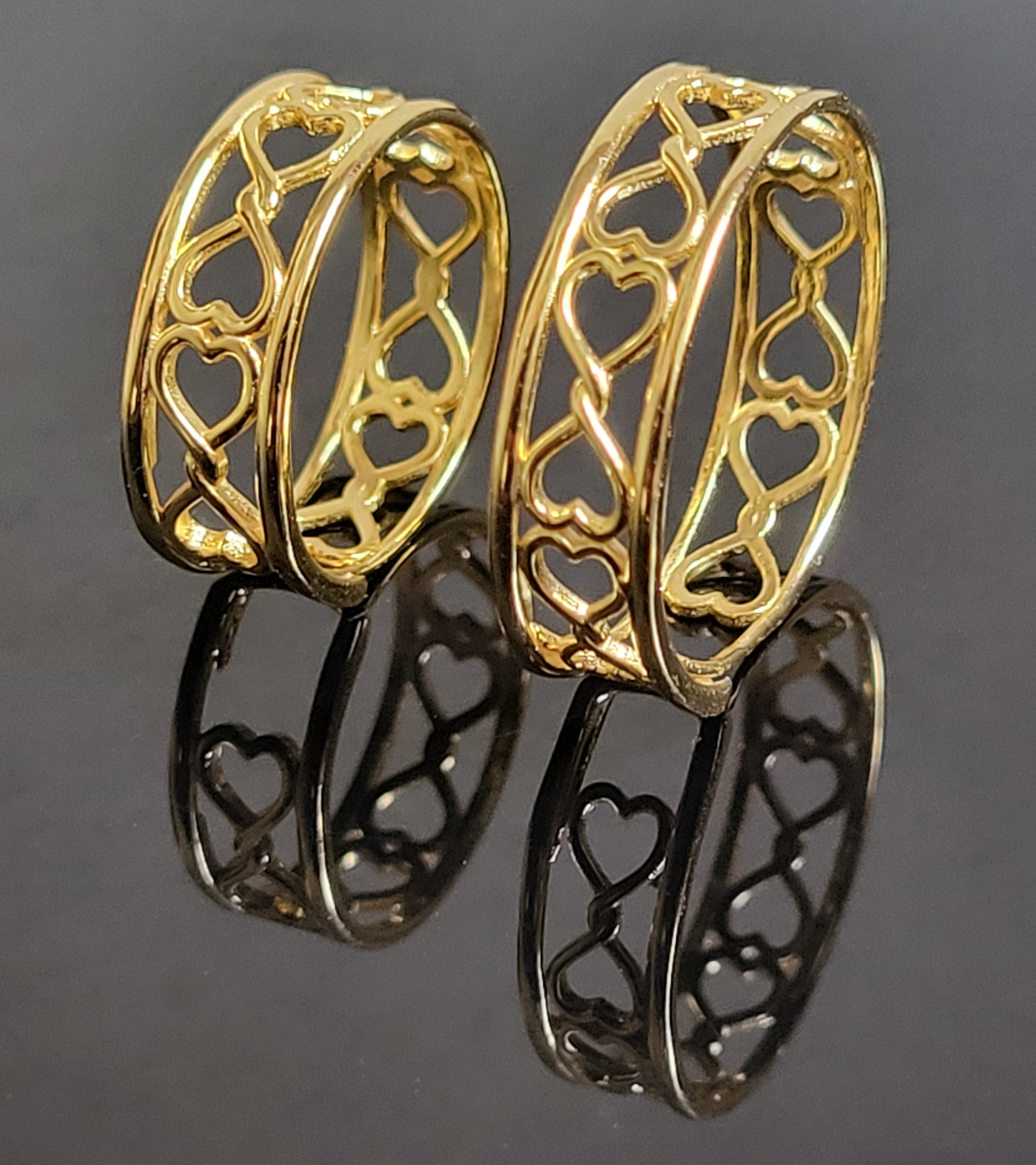 Anneau  Eternal Love Knot de 5 couples de cœurs symbole d'amour éternel en argent 925 plaqué or