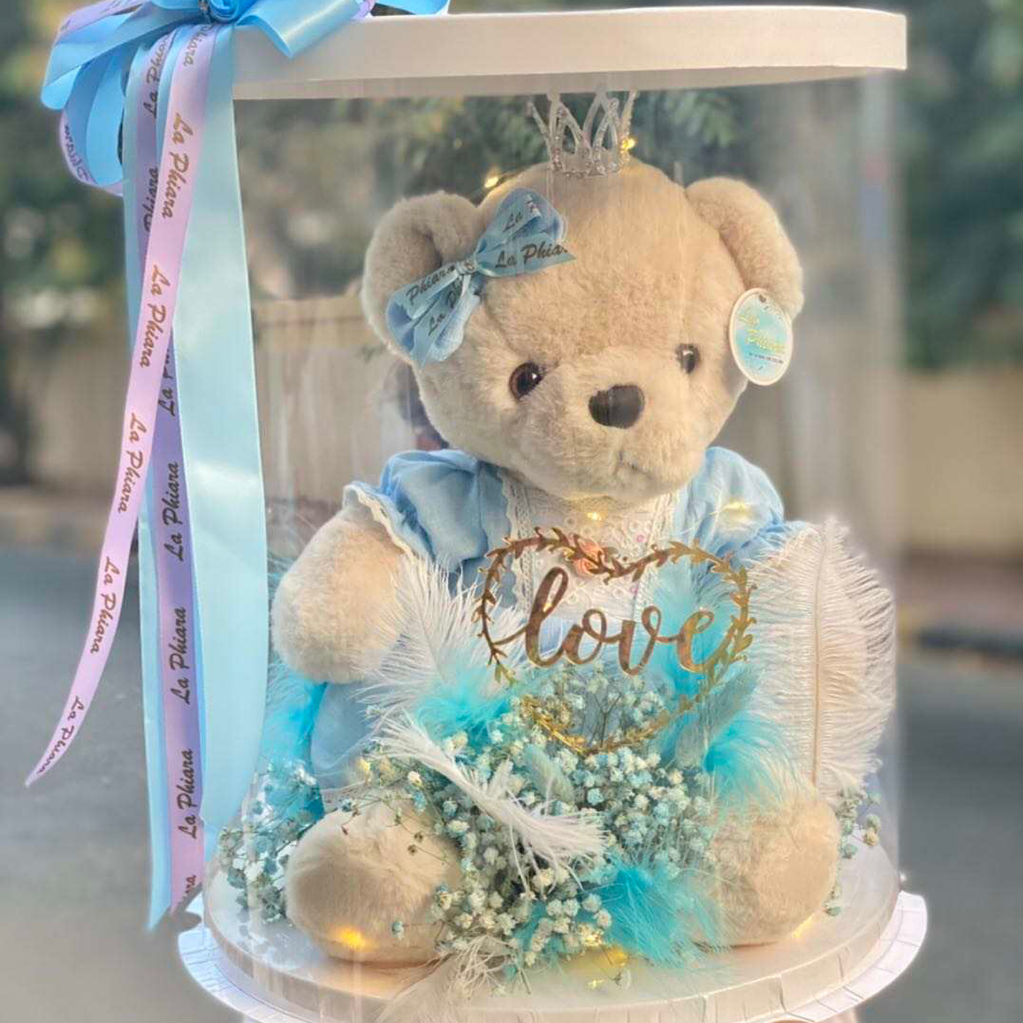 12 inch  x 13.5 inch (12 inch x 13.5 inch) clear/transparent/cake/gift box with free ribbon
