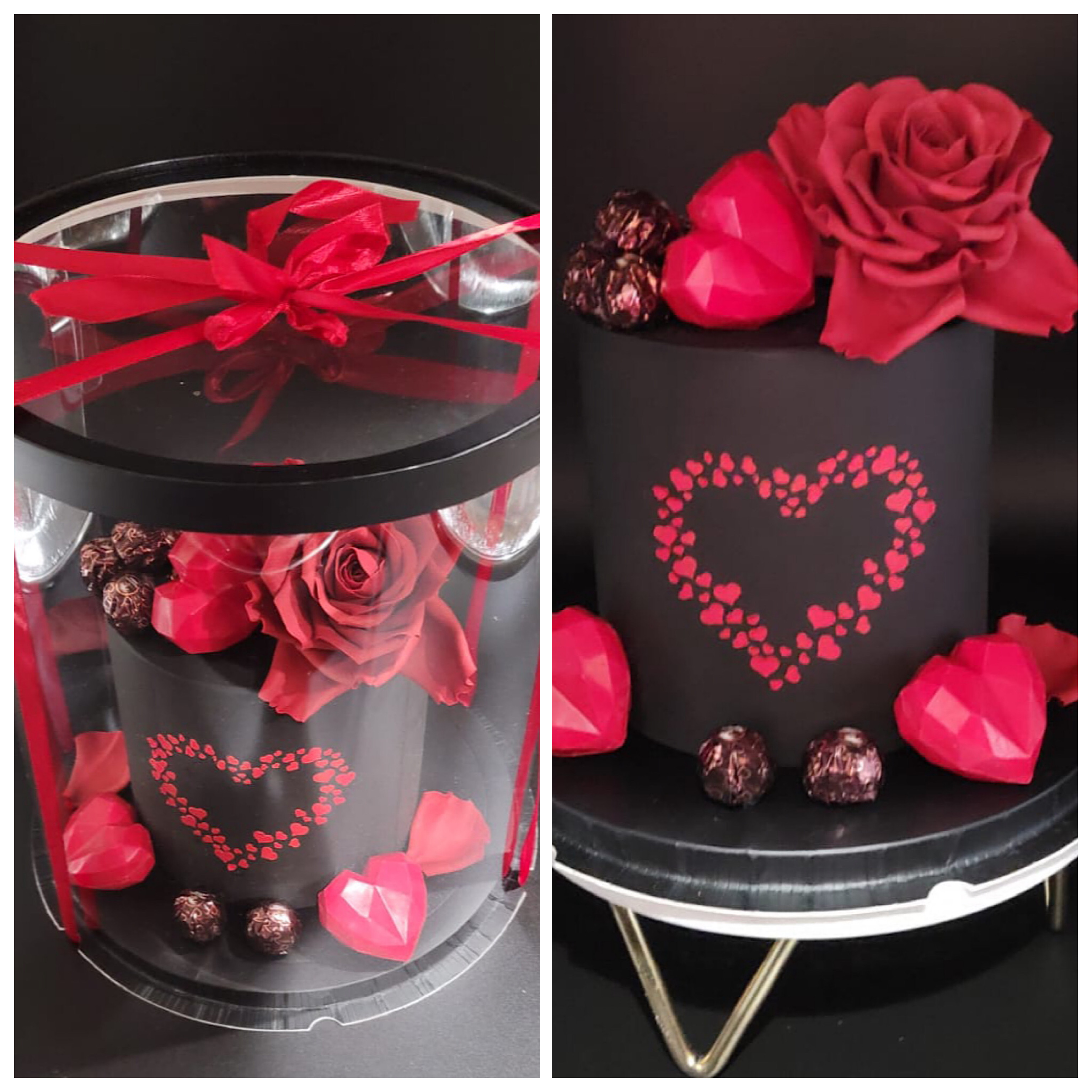 12 inch  x 13.5 inch (12 inch x 13.5 inch) clear/transparent/cake/gift box with free ribbon