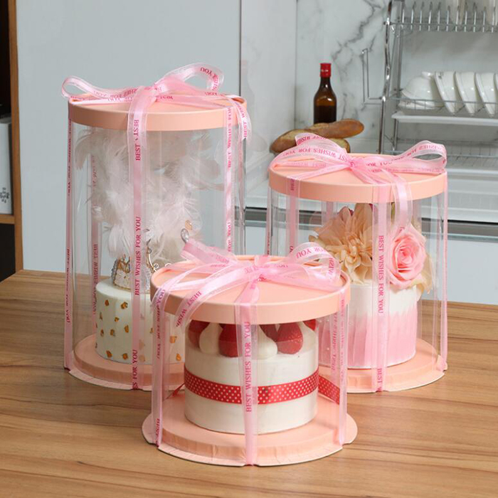 10 inch x 12 inch Transparent cake box with free ribbon 