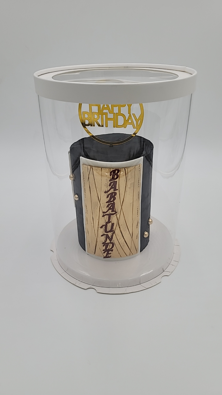 Set of 8.5 inch x 12 inch round cake box  with clear lid plus free ribbon