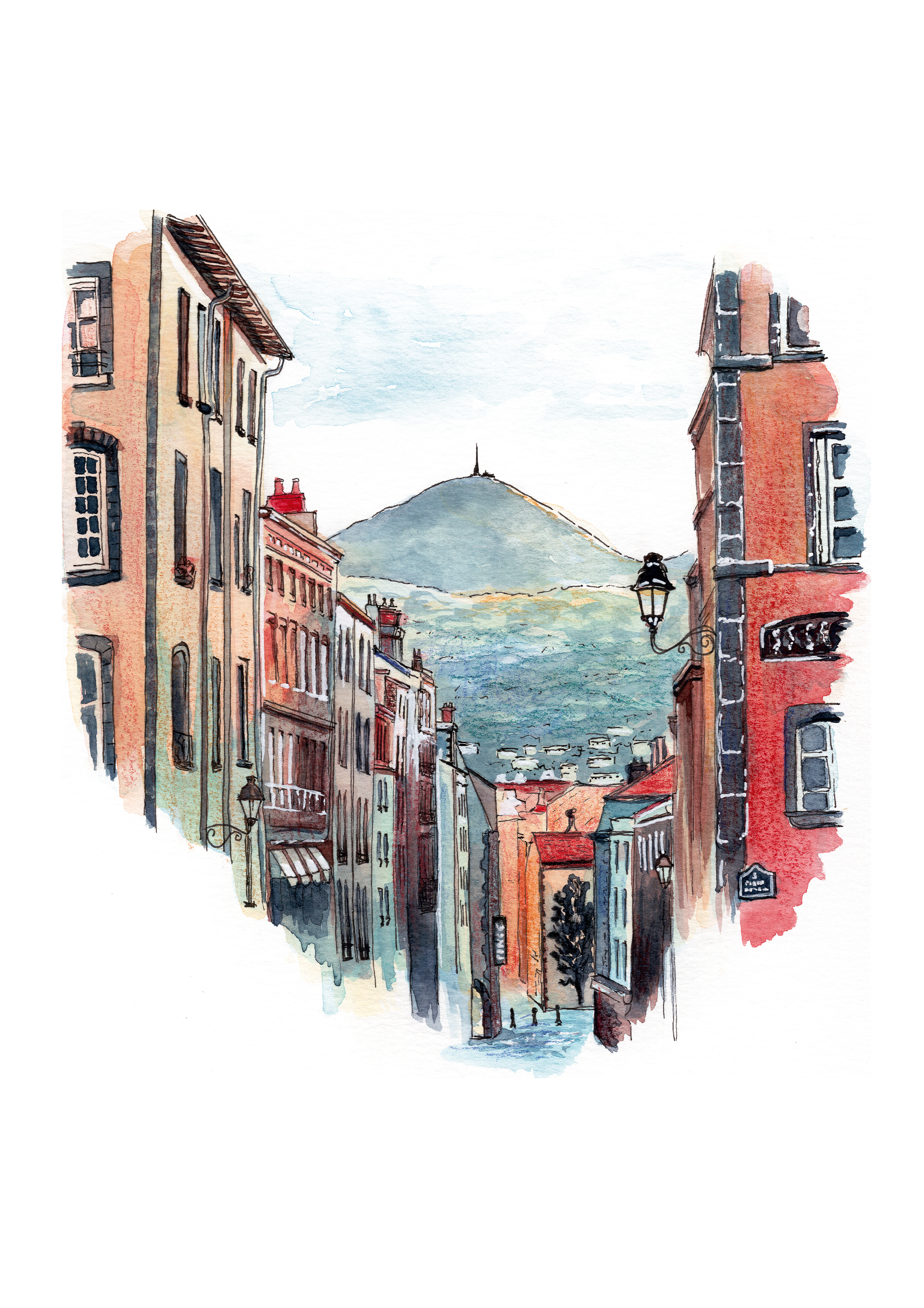 Rue des Gras, Clermont-Ferrand, Auvergne, France