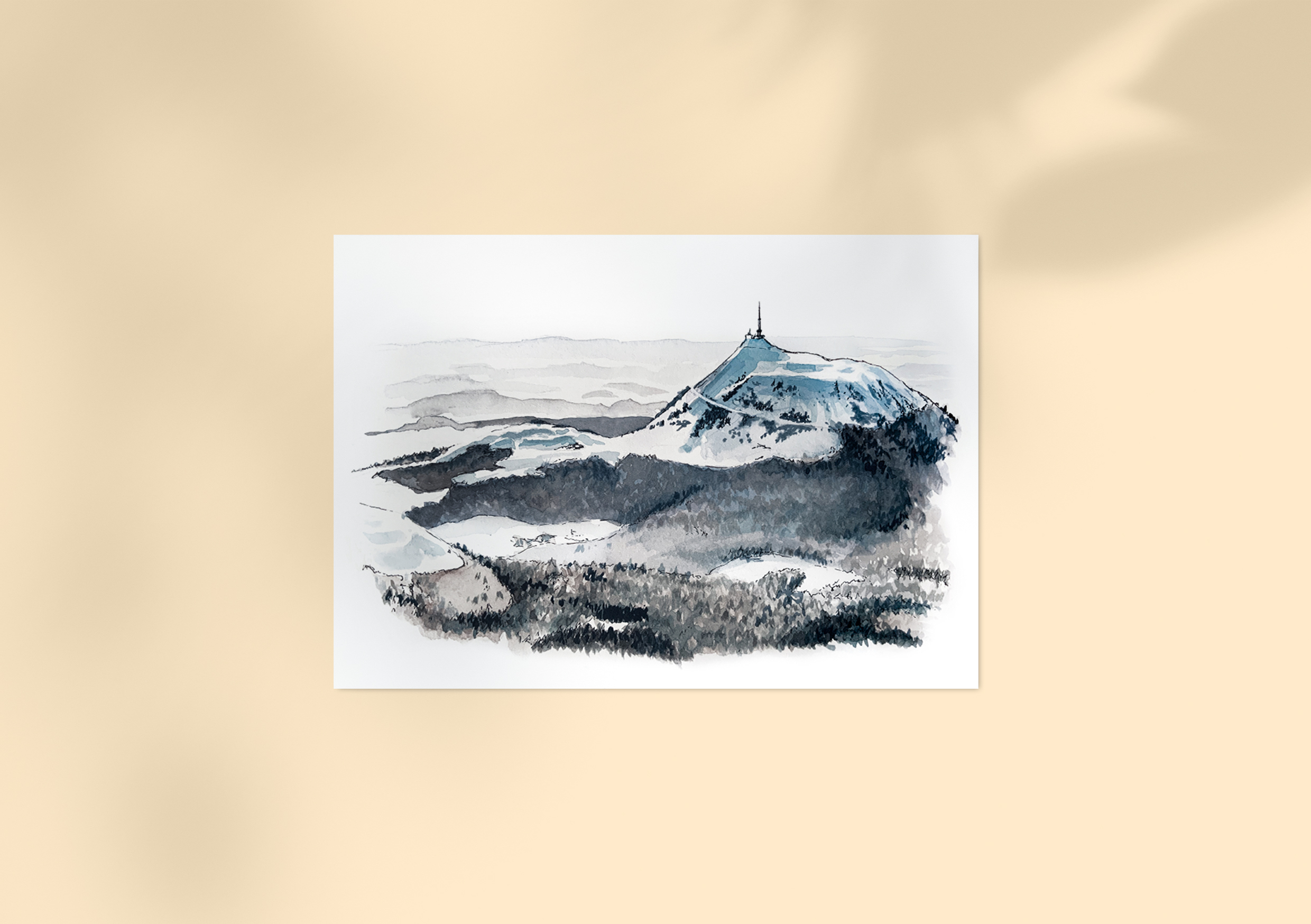 Puy de Dôme enneigé, Auvergne, France
