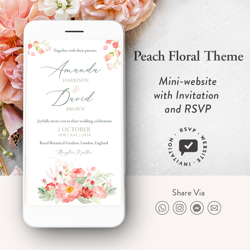 Peach Wedding Website