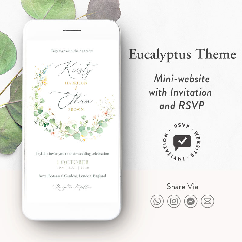 Eucalyptus wedding website