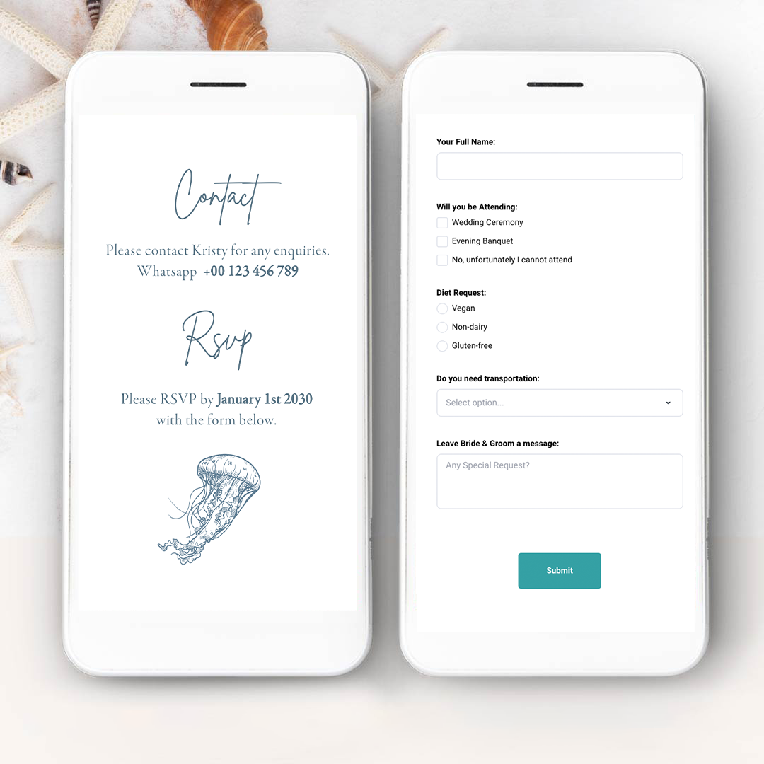 Beach Wedding Website
