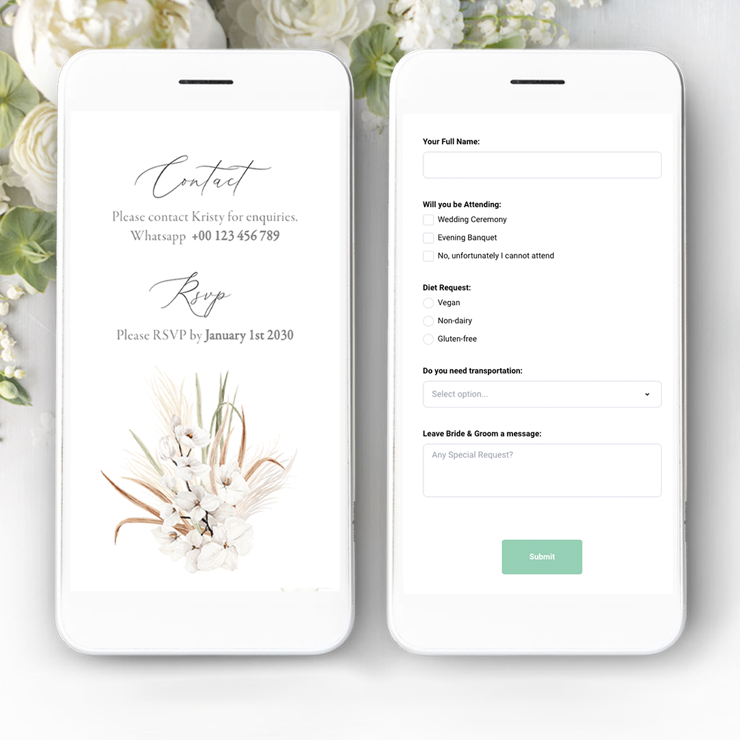 Floral Wedding Website