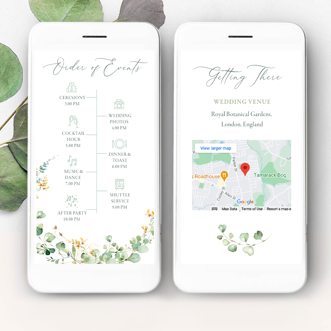 Eucalyptus wedding website