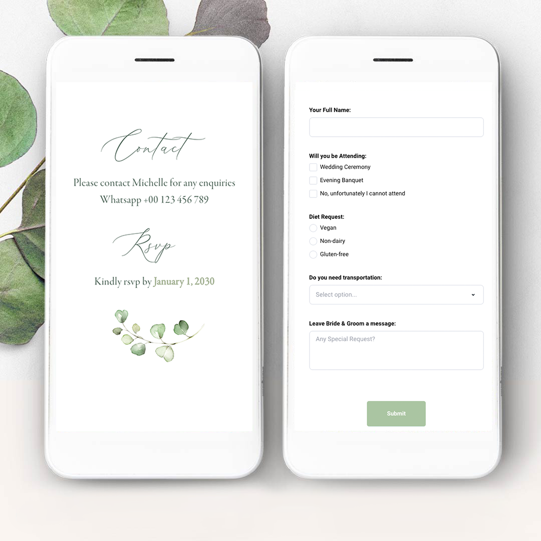 Eucalyptus wedding website