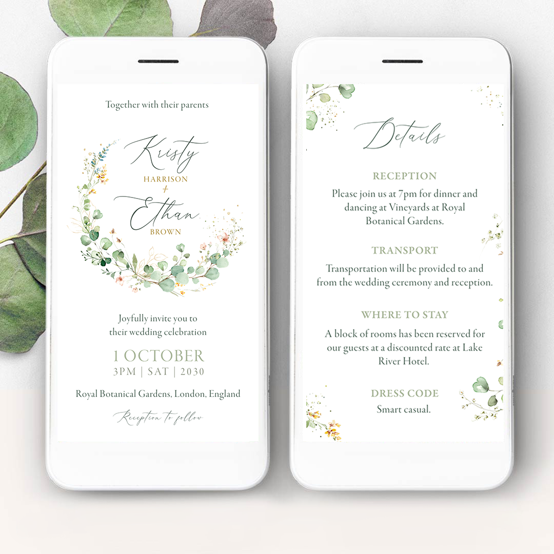 Eucalyptus wedding website