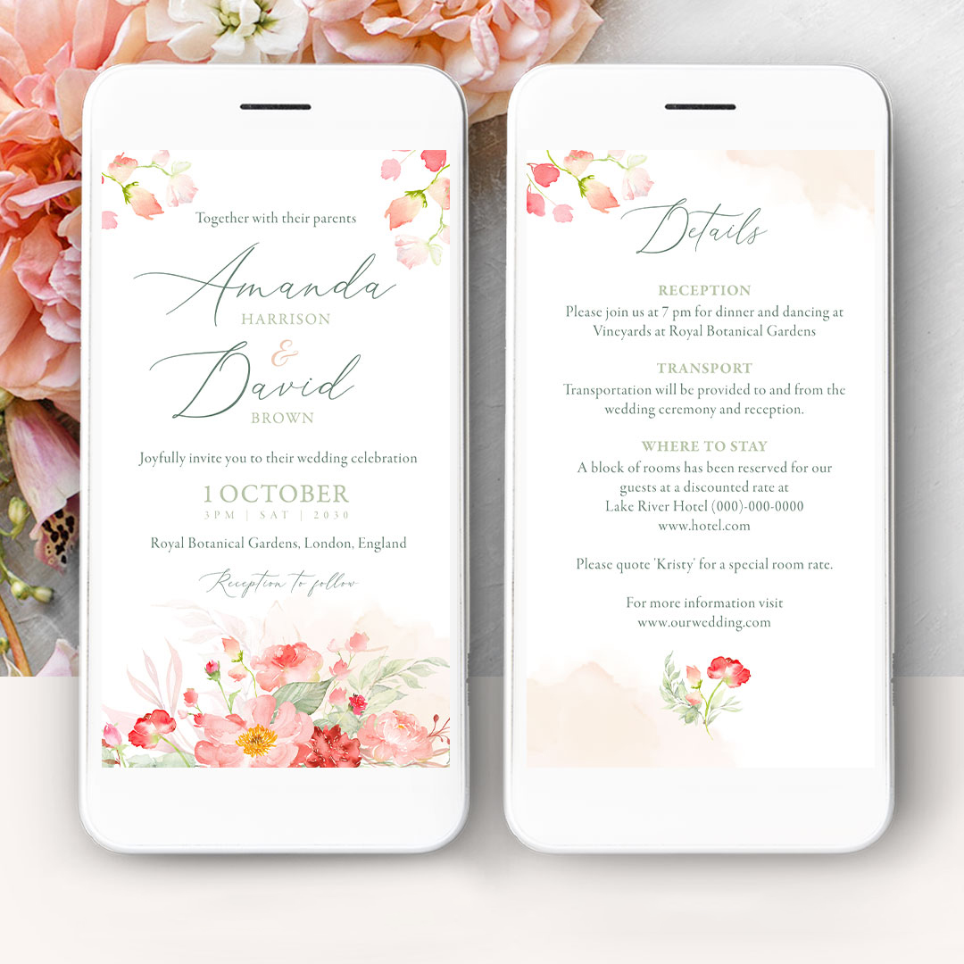 Peach Wedding Website