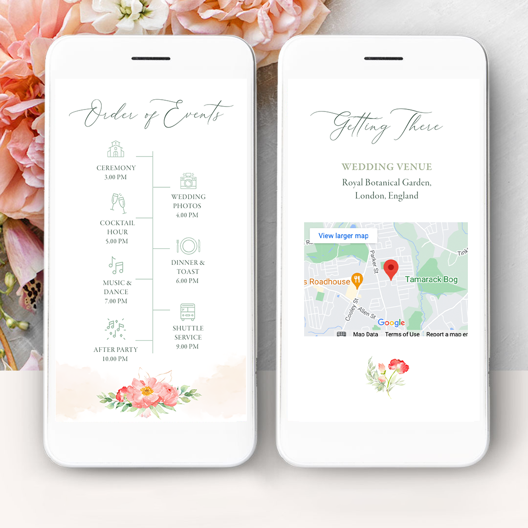 Peach Wedding Website