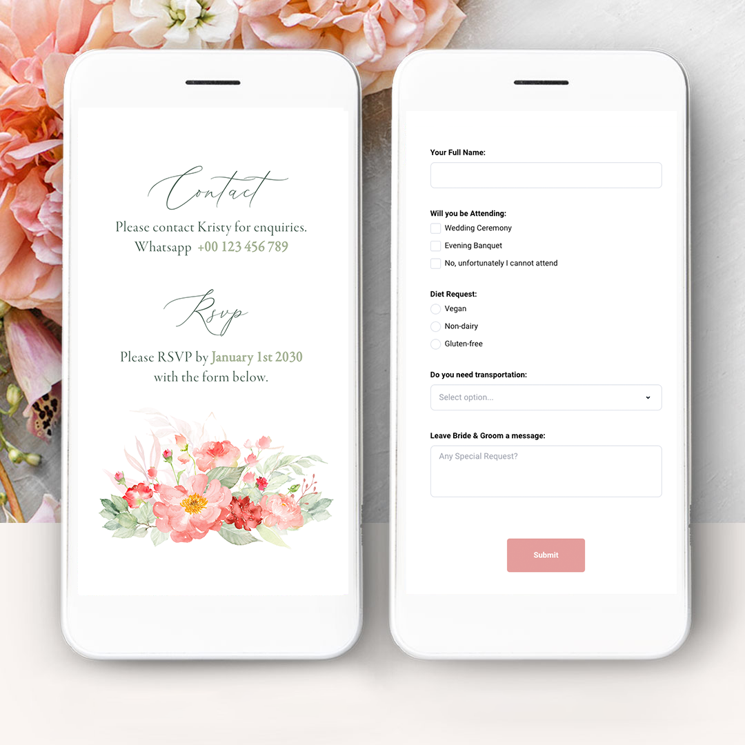 Peach Wedding Website