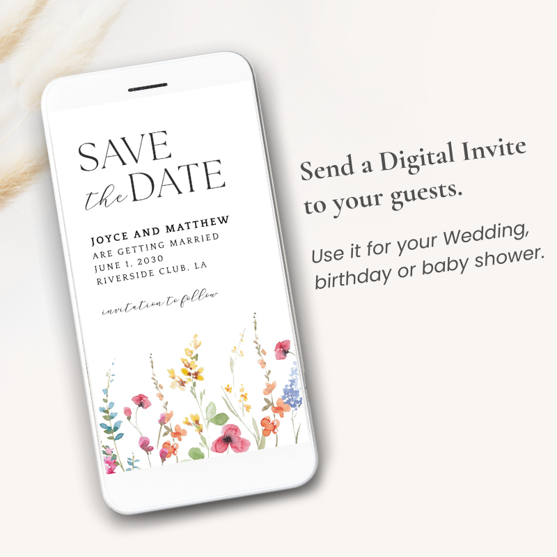 Save the Date Floral Invite