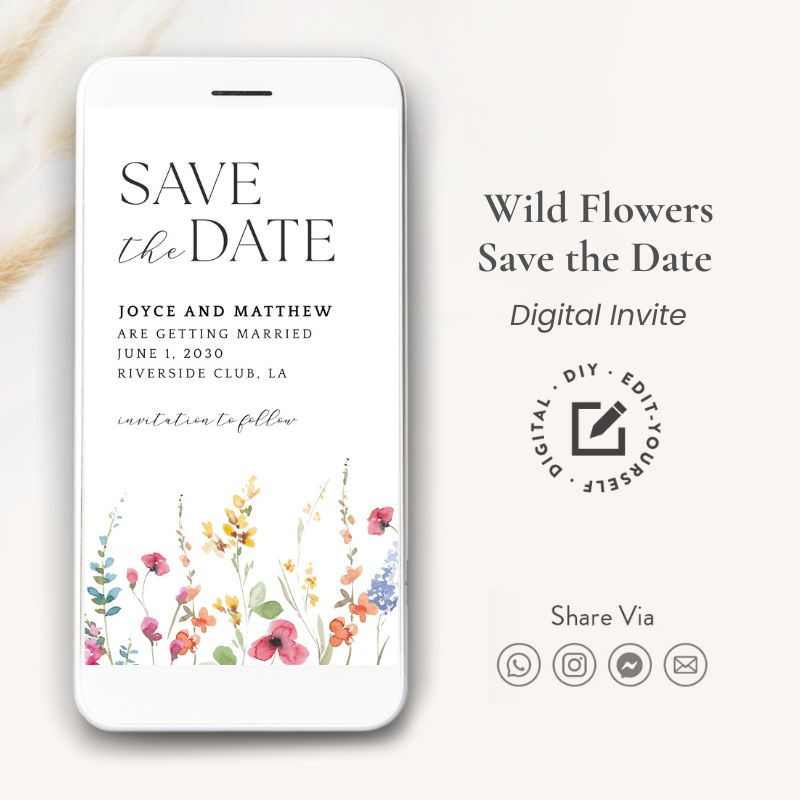 Save the Date Floral Invite