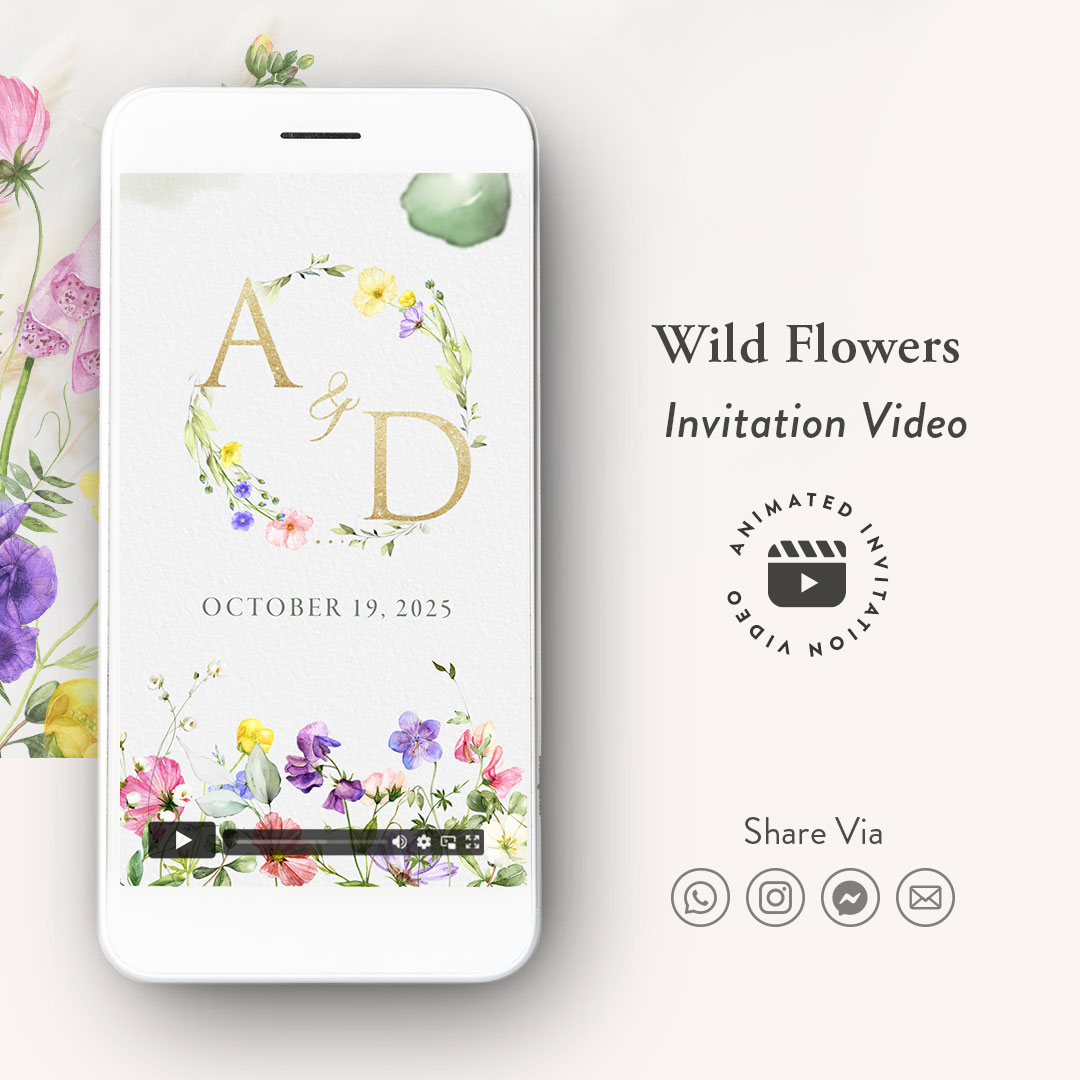 Wild Flowers Wedding Invitation Video