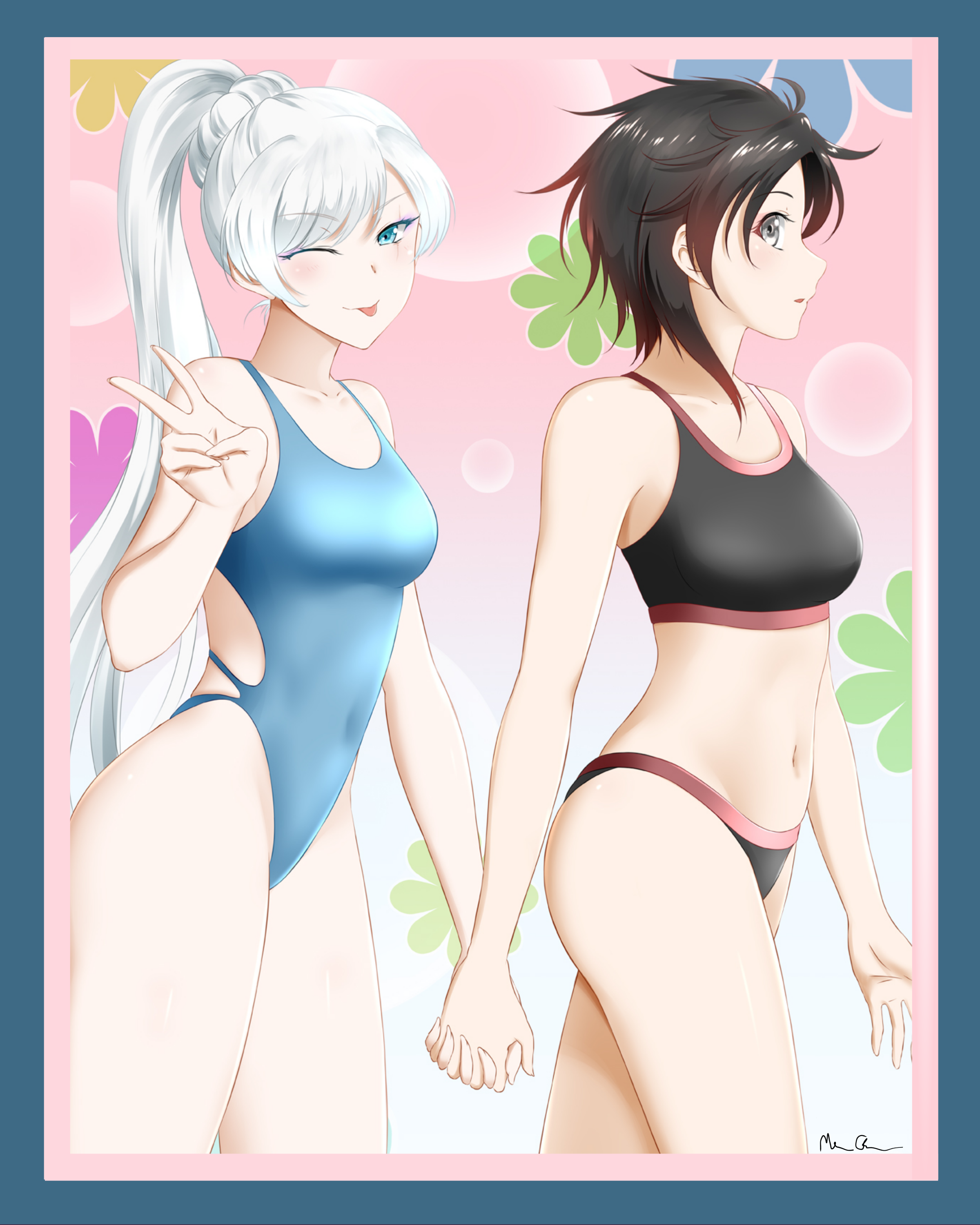 Ruby Rose x Weiss Schnee Swimsuit Poster