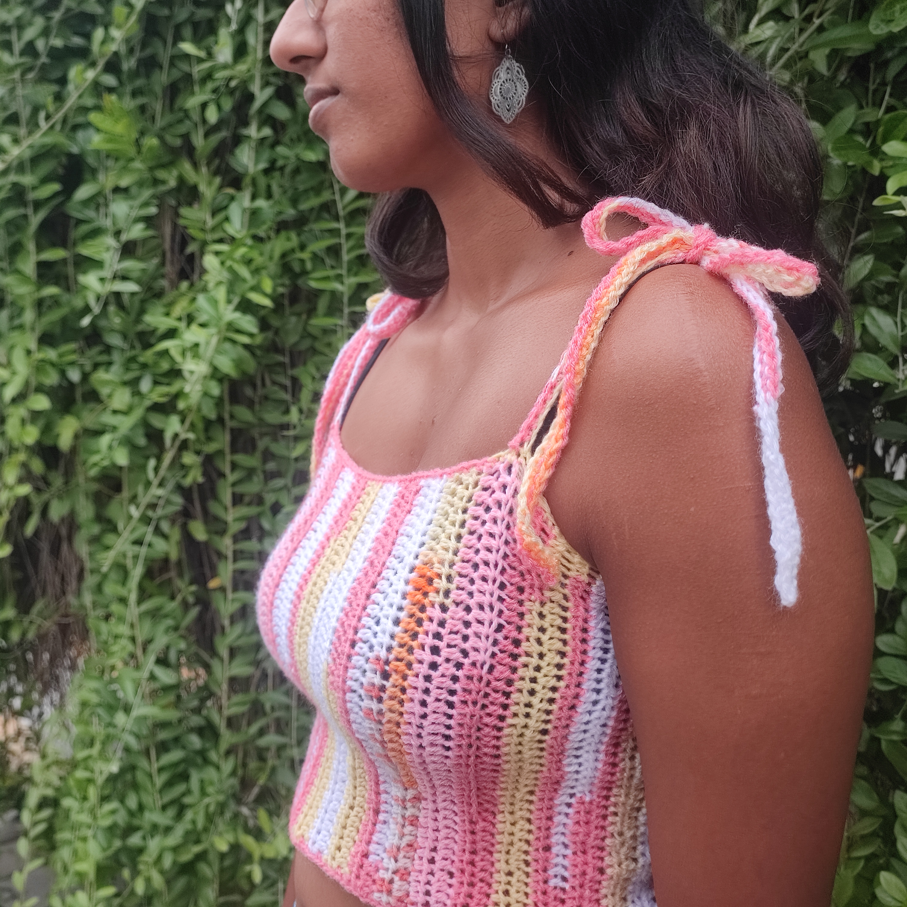 Summer Scrap Yarn Tie Top