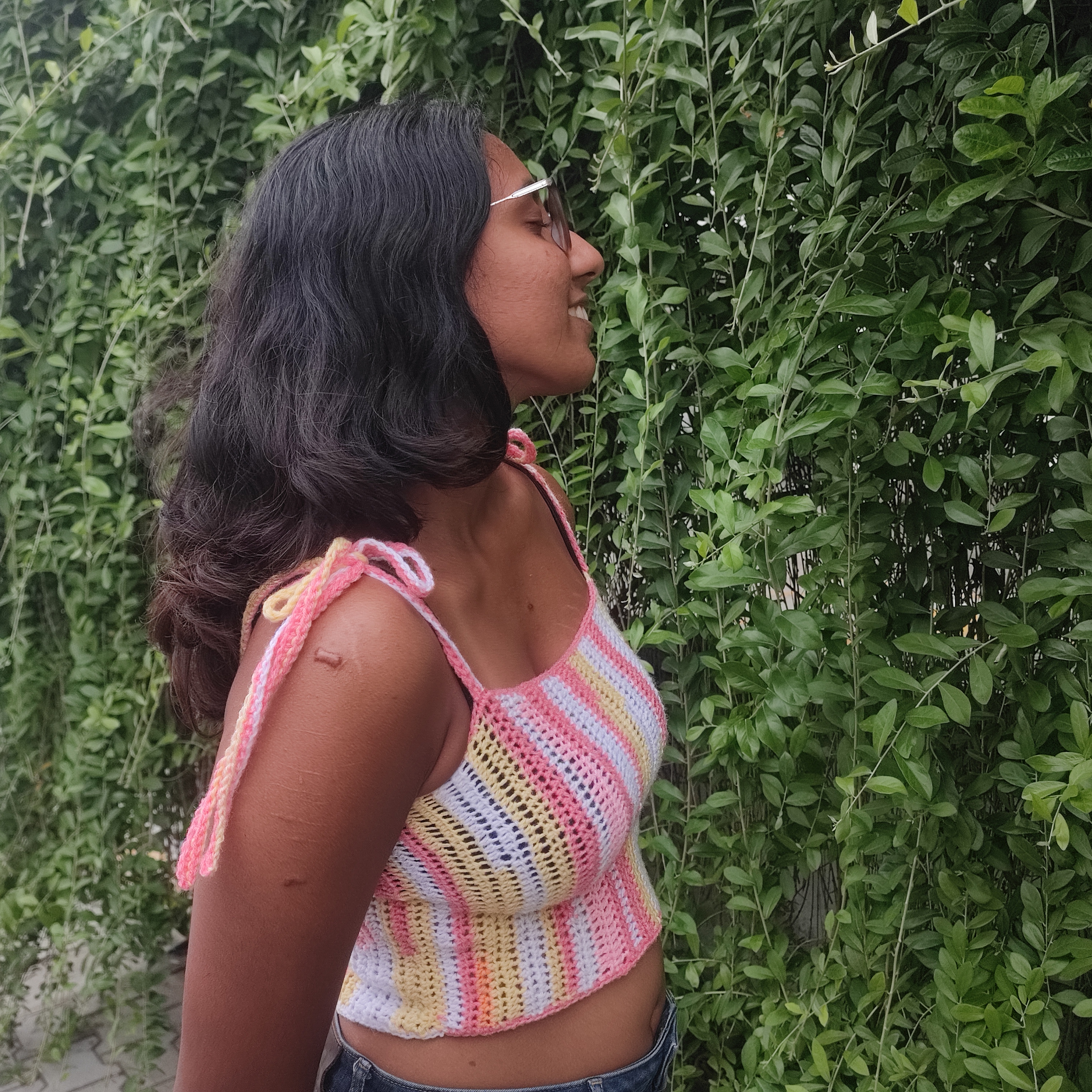 Summer Scrap Yarn Tie Top