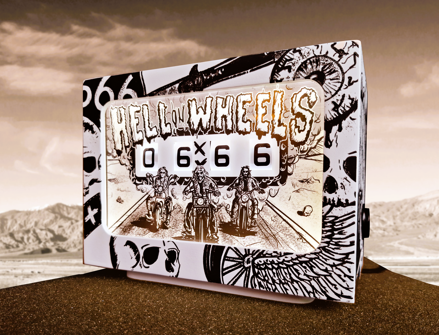 Hell on Wheels Clock