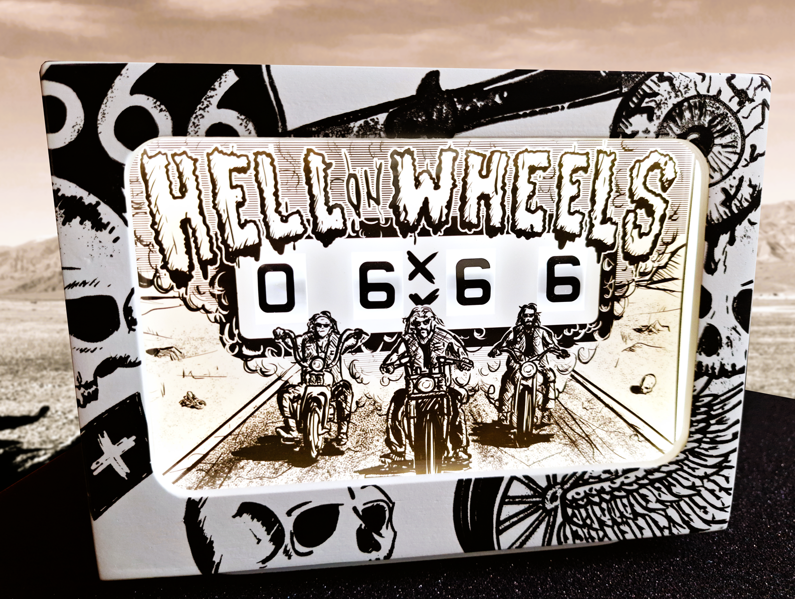 Hell on Wheels Clock