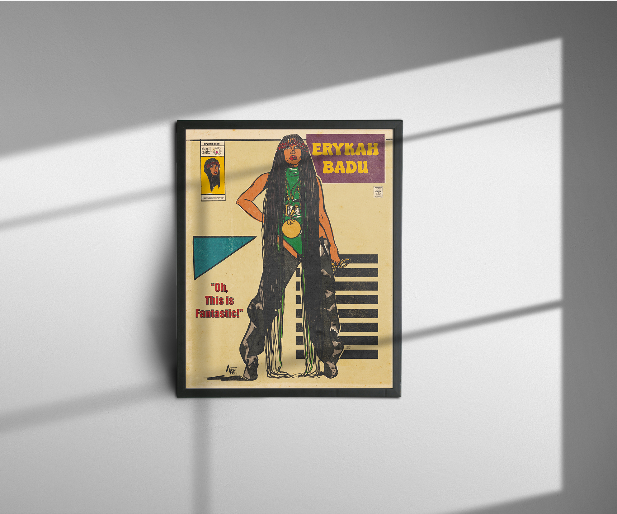 "Erykah Badu" Amacie Comix Print
