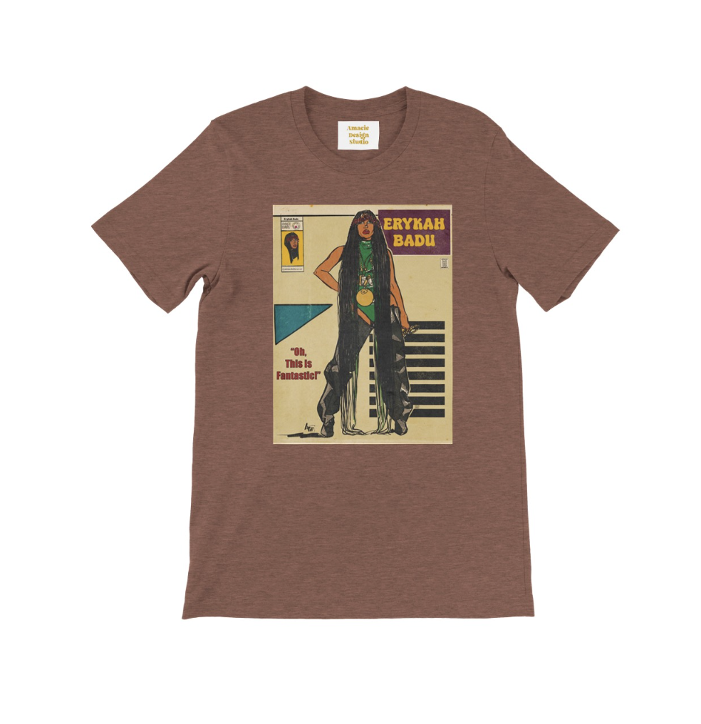 "Erykah Badu" Amacie Comix Premium Crewneck T-shirt