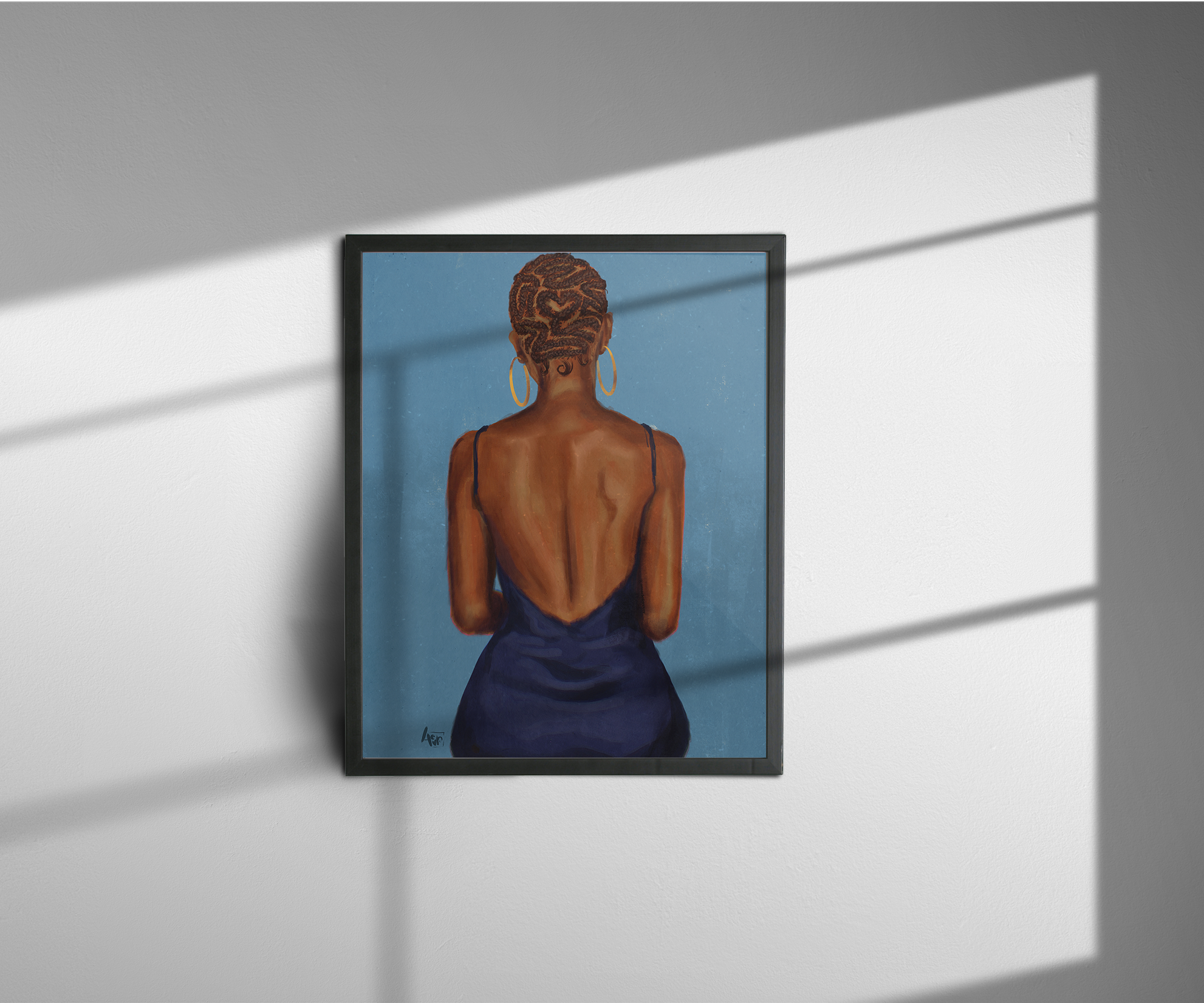 "Braided Baldie Baddie" Art Print