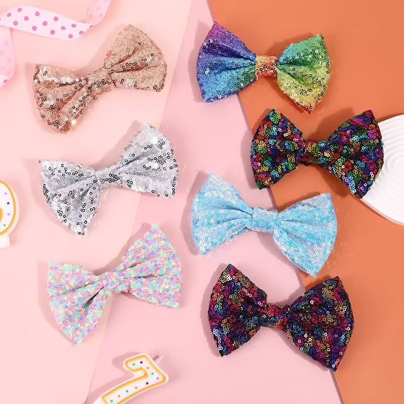 Colorful Sequin Hair Bows