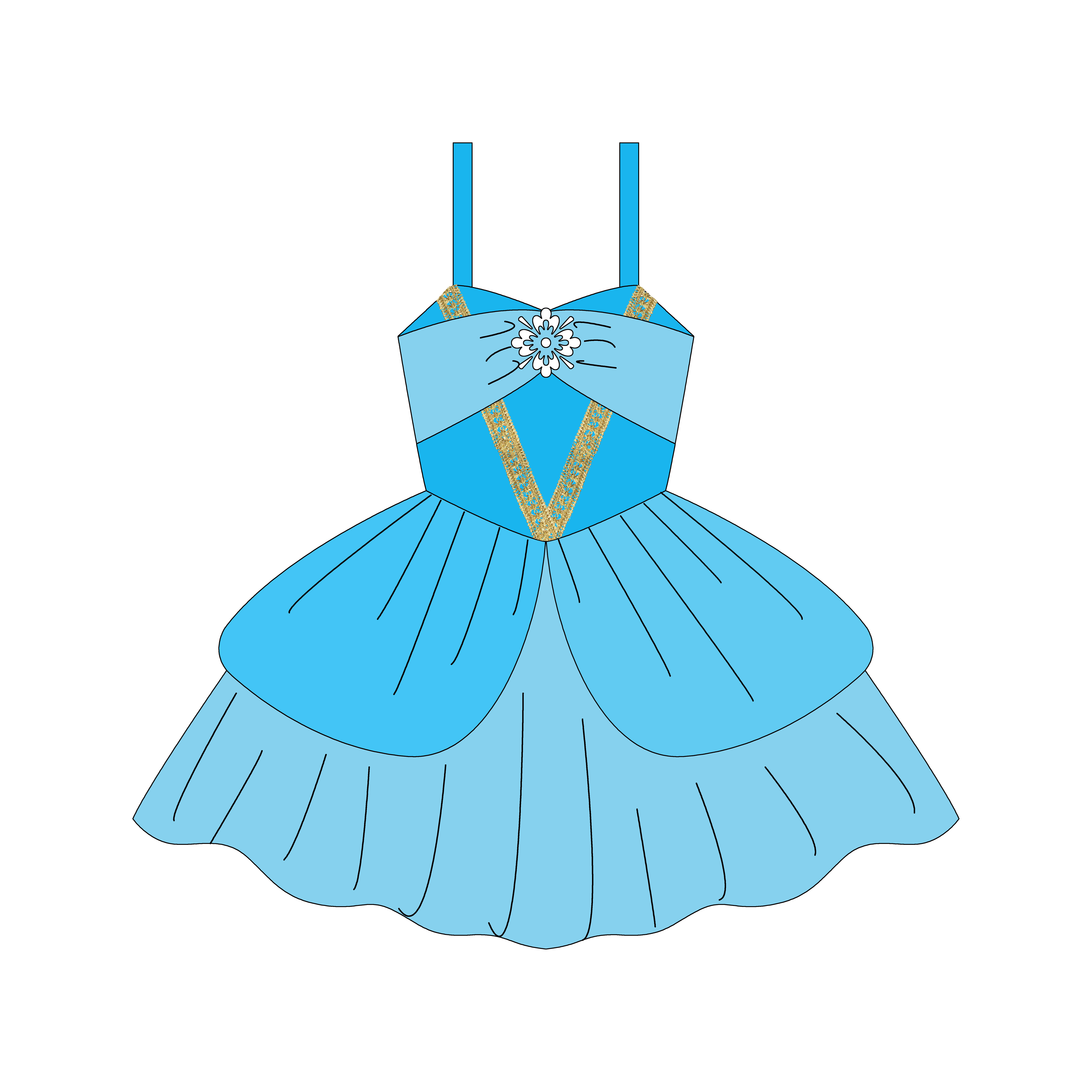 Custom Snow White Princess Blue Girls Dress