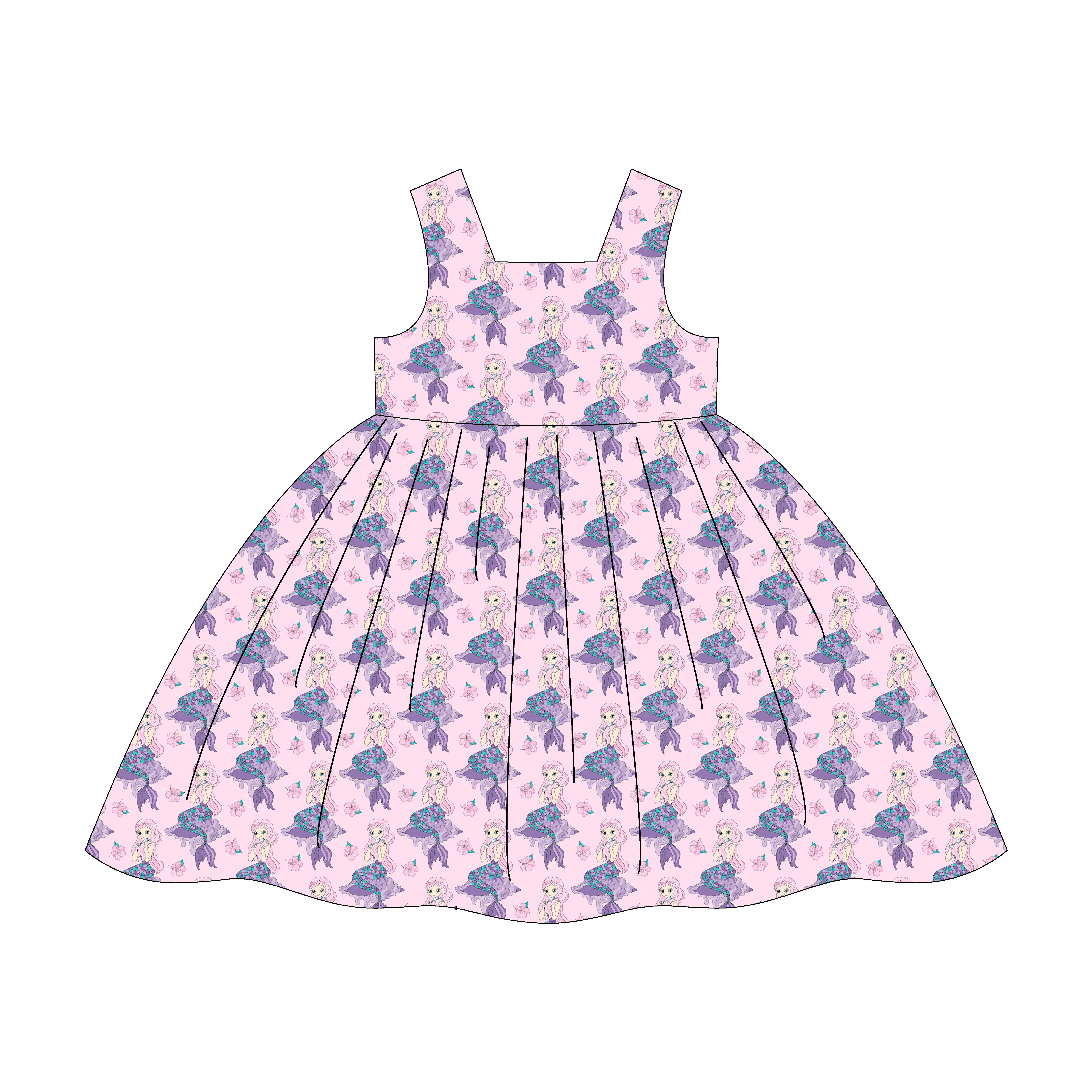 Daily Dress Mermaid Girls Dress Custom Kids Wear Supplier
