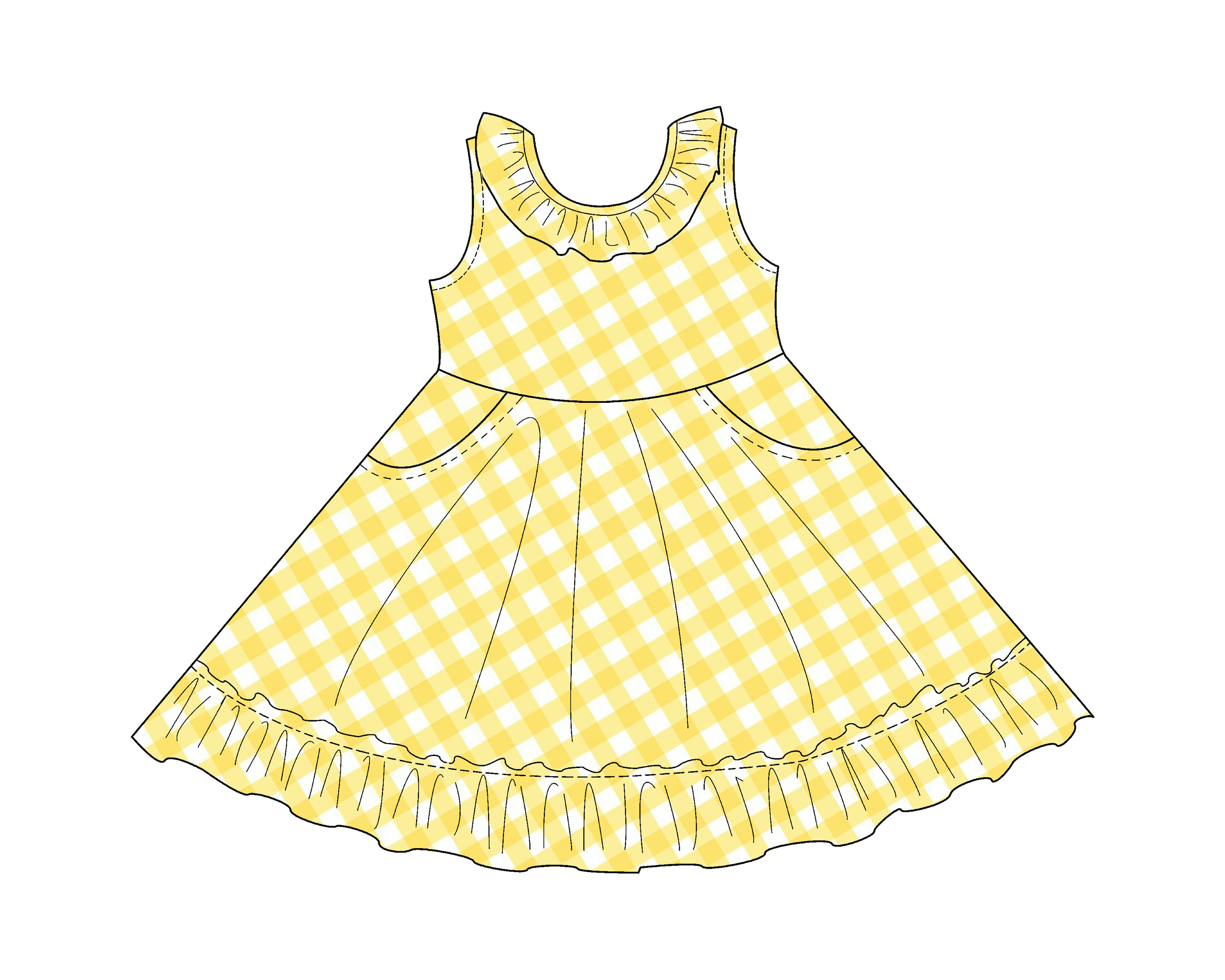 Ruffle Neck and Yellow Plaid Hight Quality Wholesale Kids Clothing Suppliers