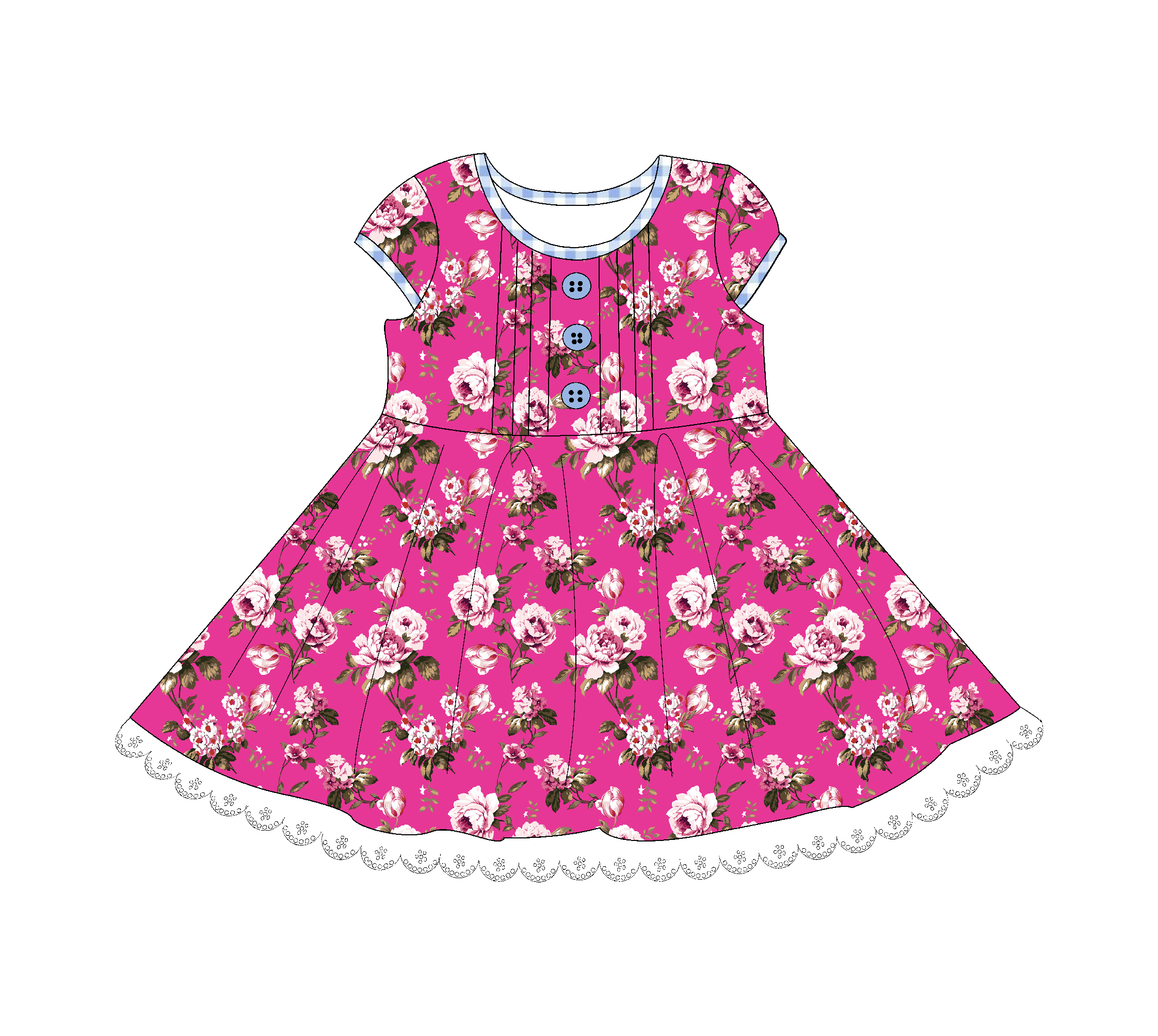 Purple Rose Cup Sleeve Dress 230g Knit Cotton Hight Quality Bulk Baby Clothing Supplier