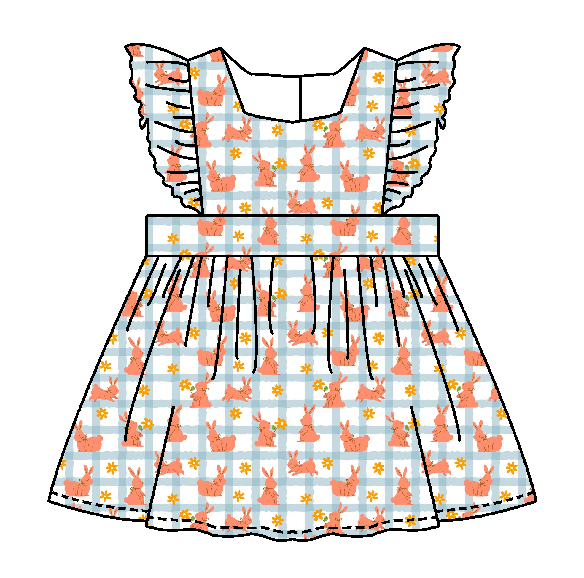 Girls Bunny Easter Dress