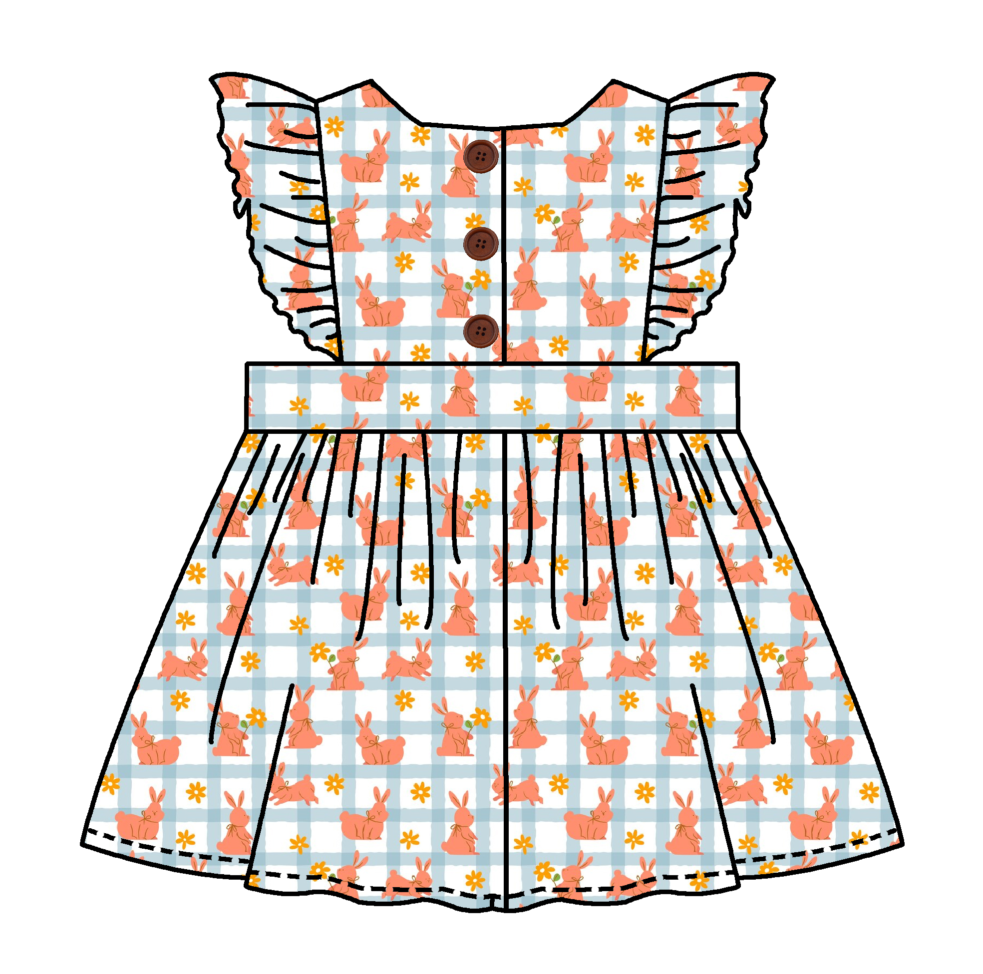 Girls Bunny Easter Dress