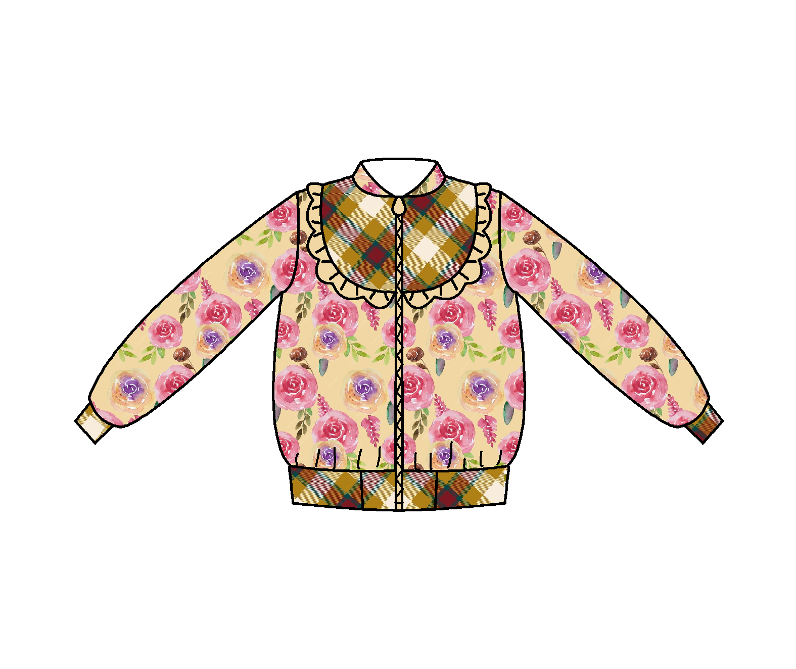 Girls Rose Long Sleeve Jacket custom girls clothing