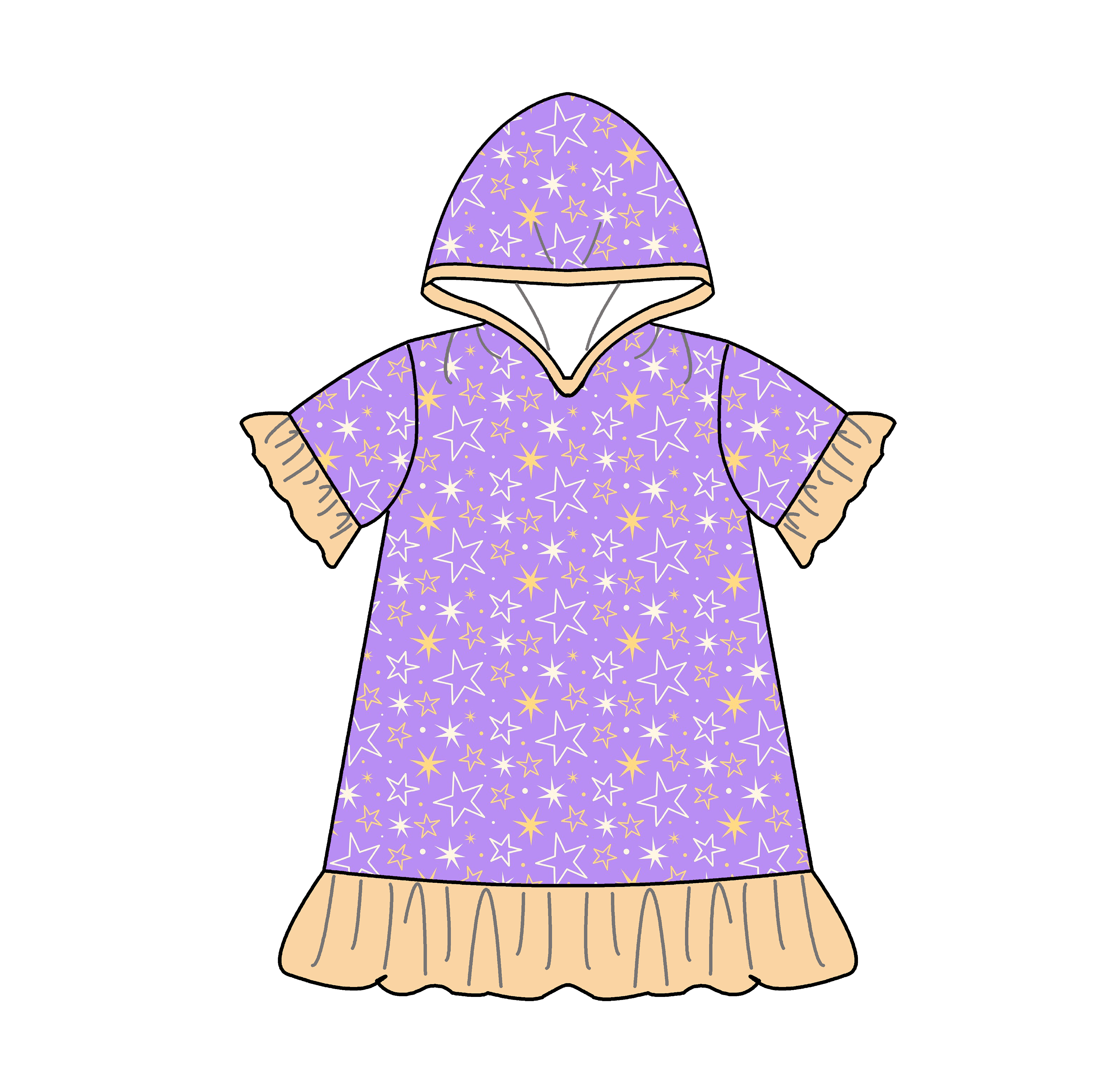 Children's Starry Night Terry Swimsuit Cover