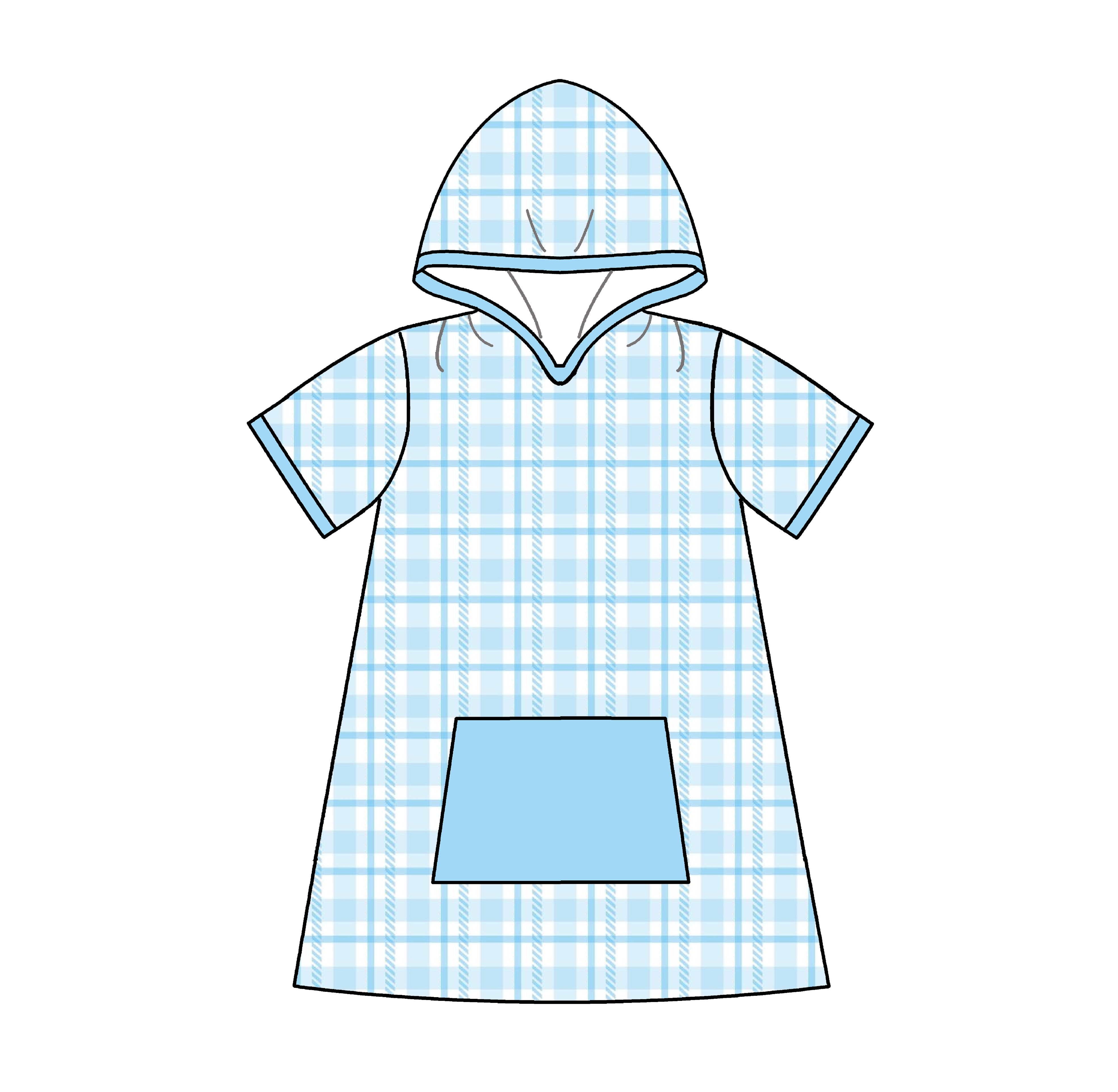 Boys Blue Plaid Swim Coverup