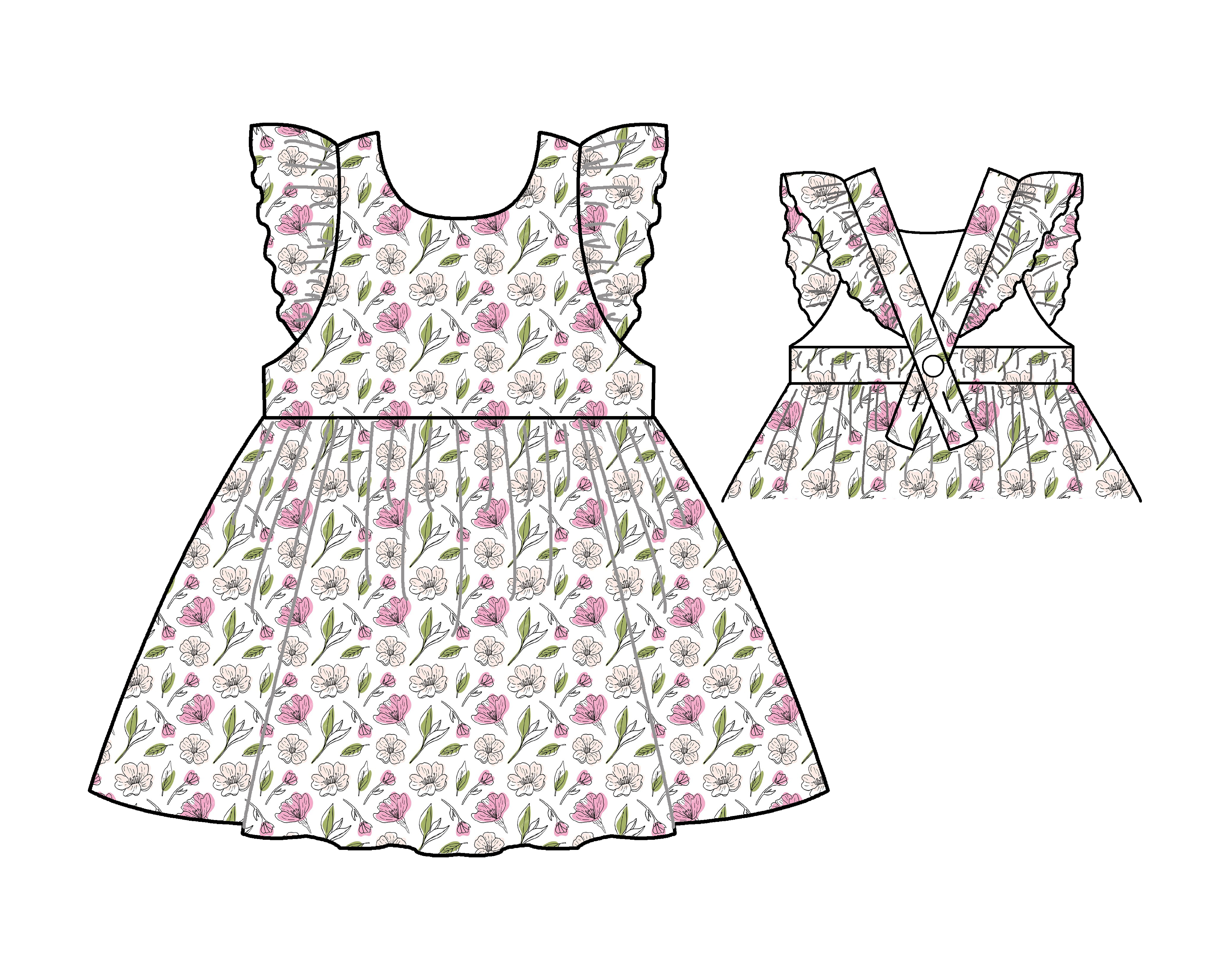 Custom Kids Floral Patterned Dress
