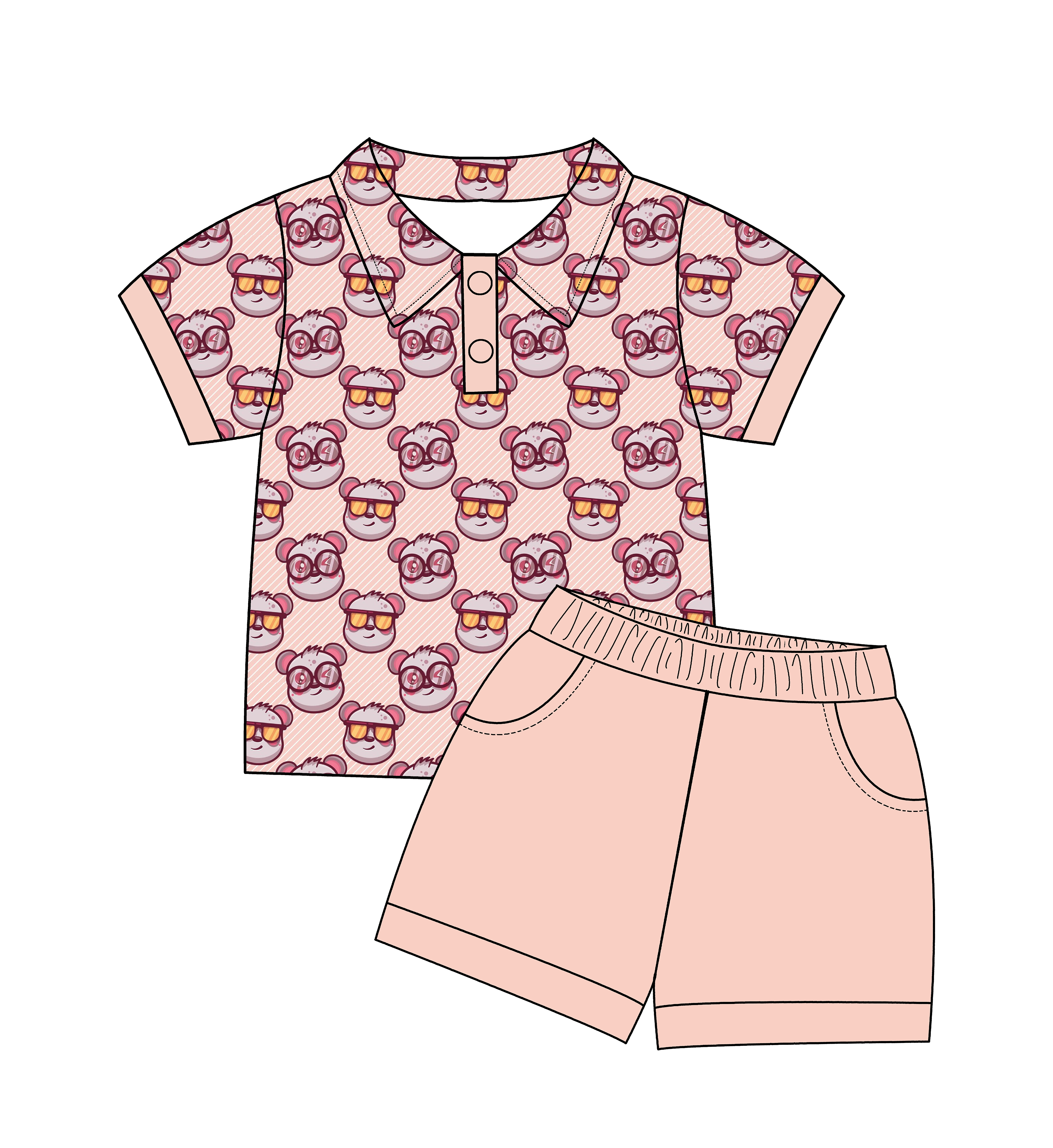 Children's Shirt and Shorts Set Custom Kids clothing China supplier