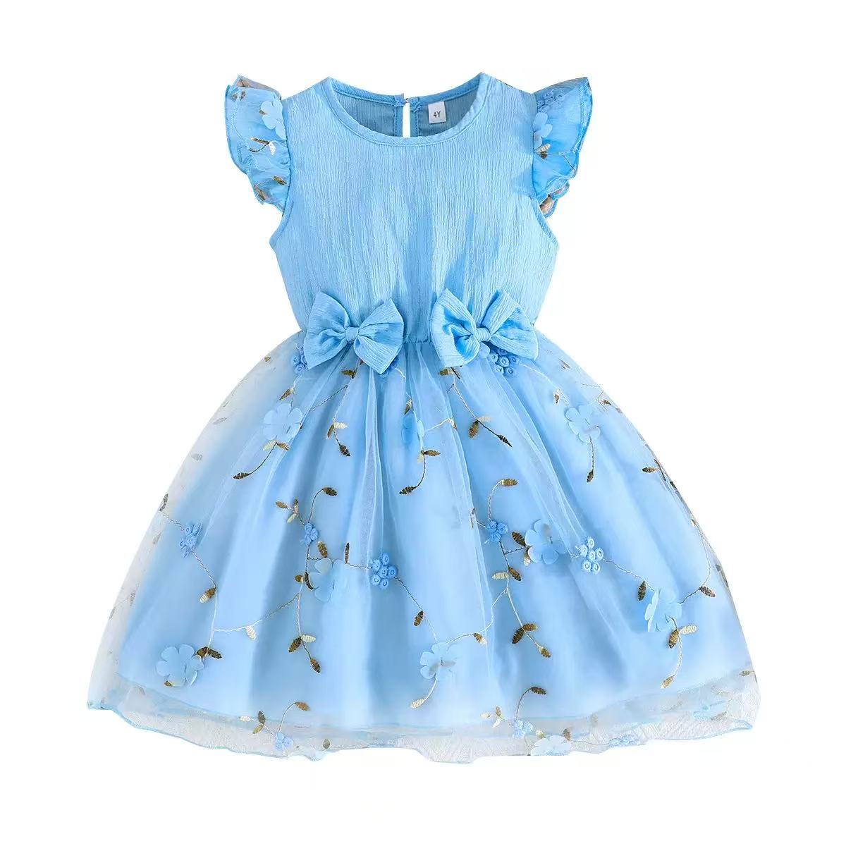 Blue Floral Princess Dress