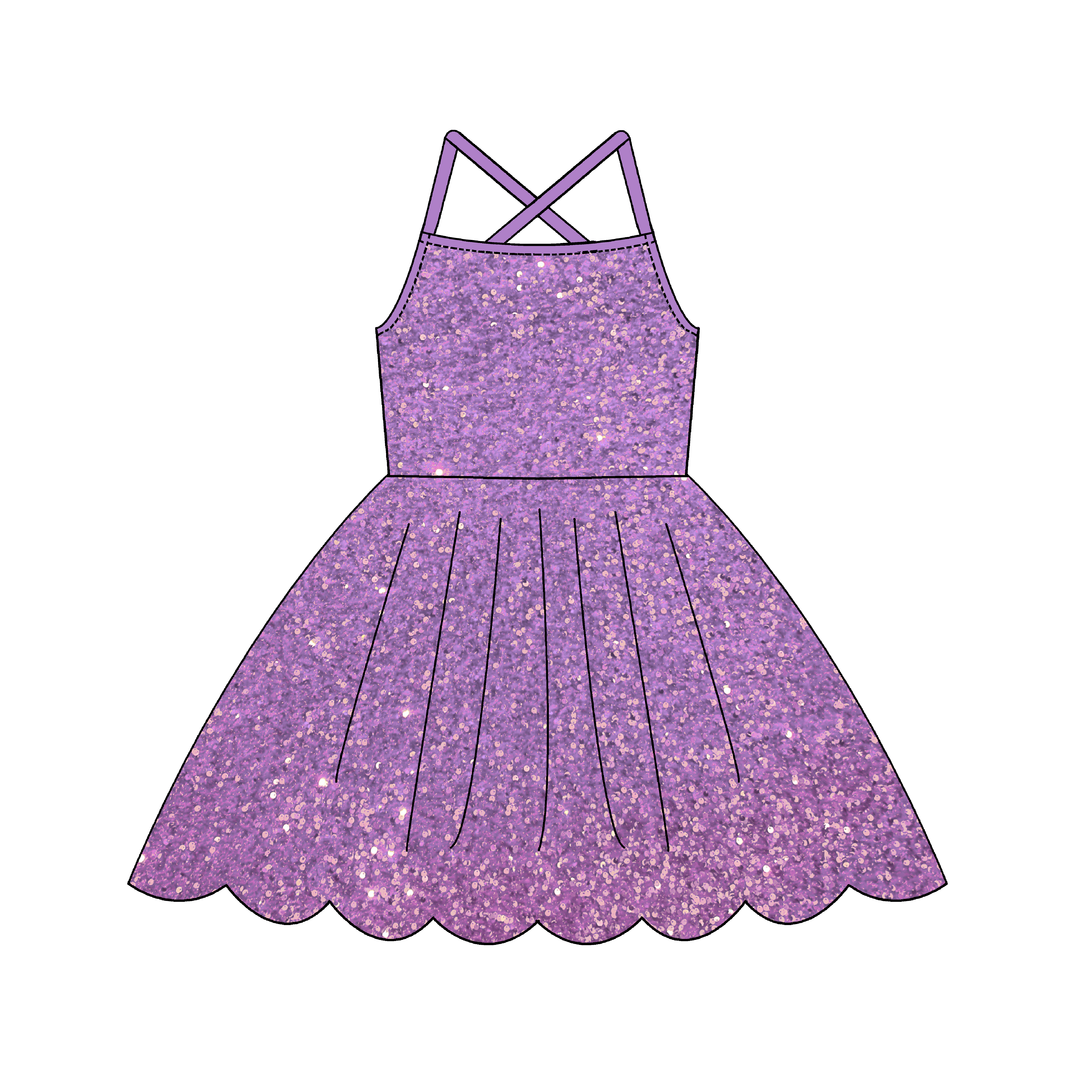 Girls' Sparkly Purple Party Dress