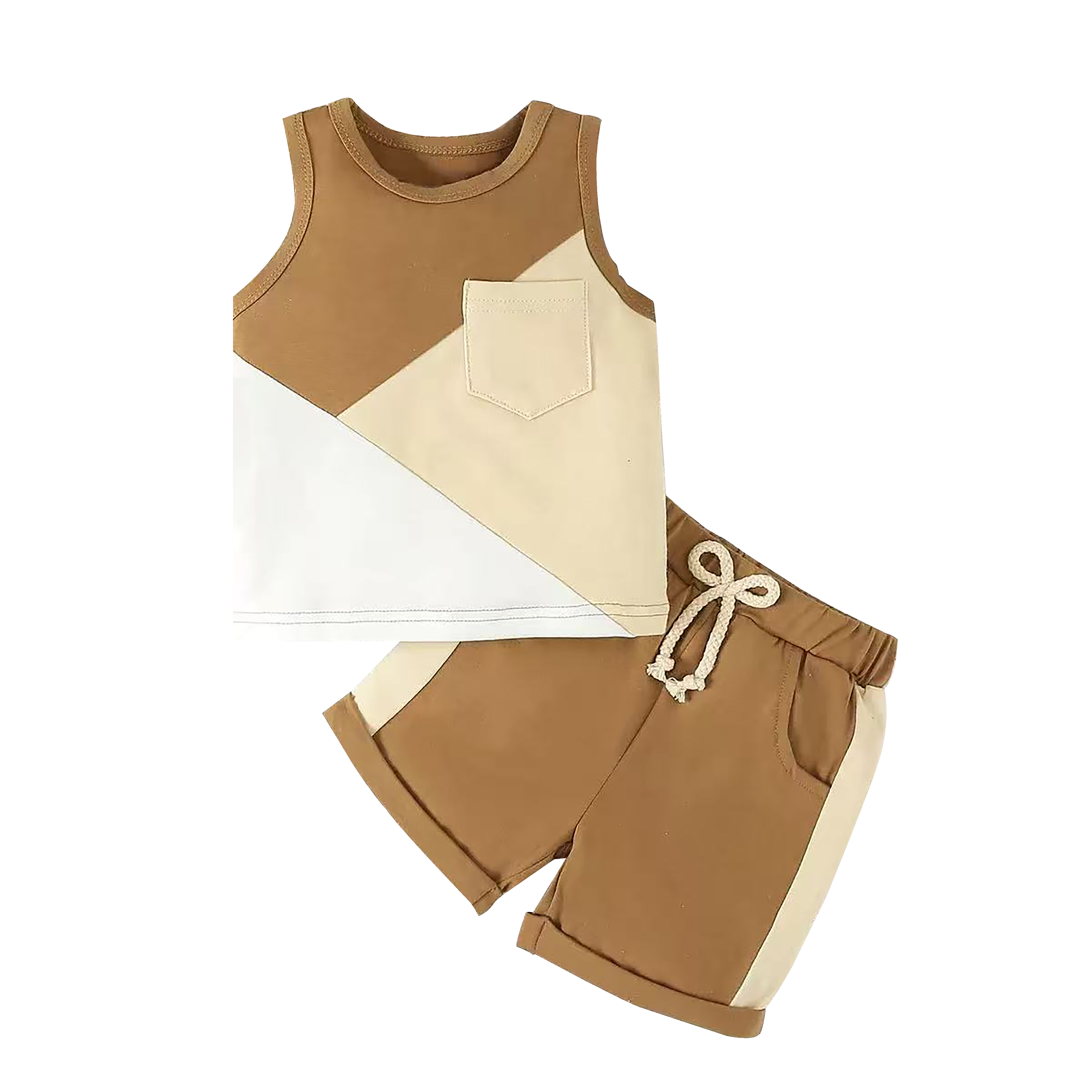 Kids Colorblock Tank Top and Shorts Set