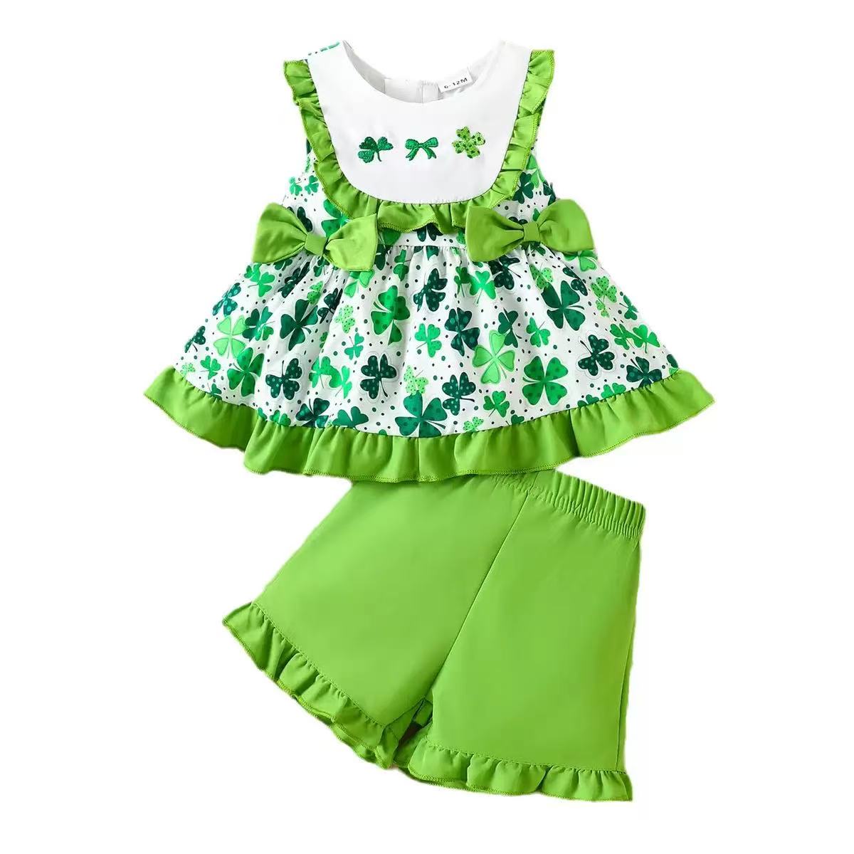 Girls' Shamrock Print Outfit