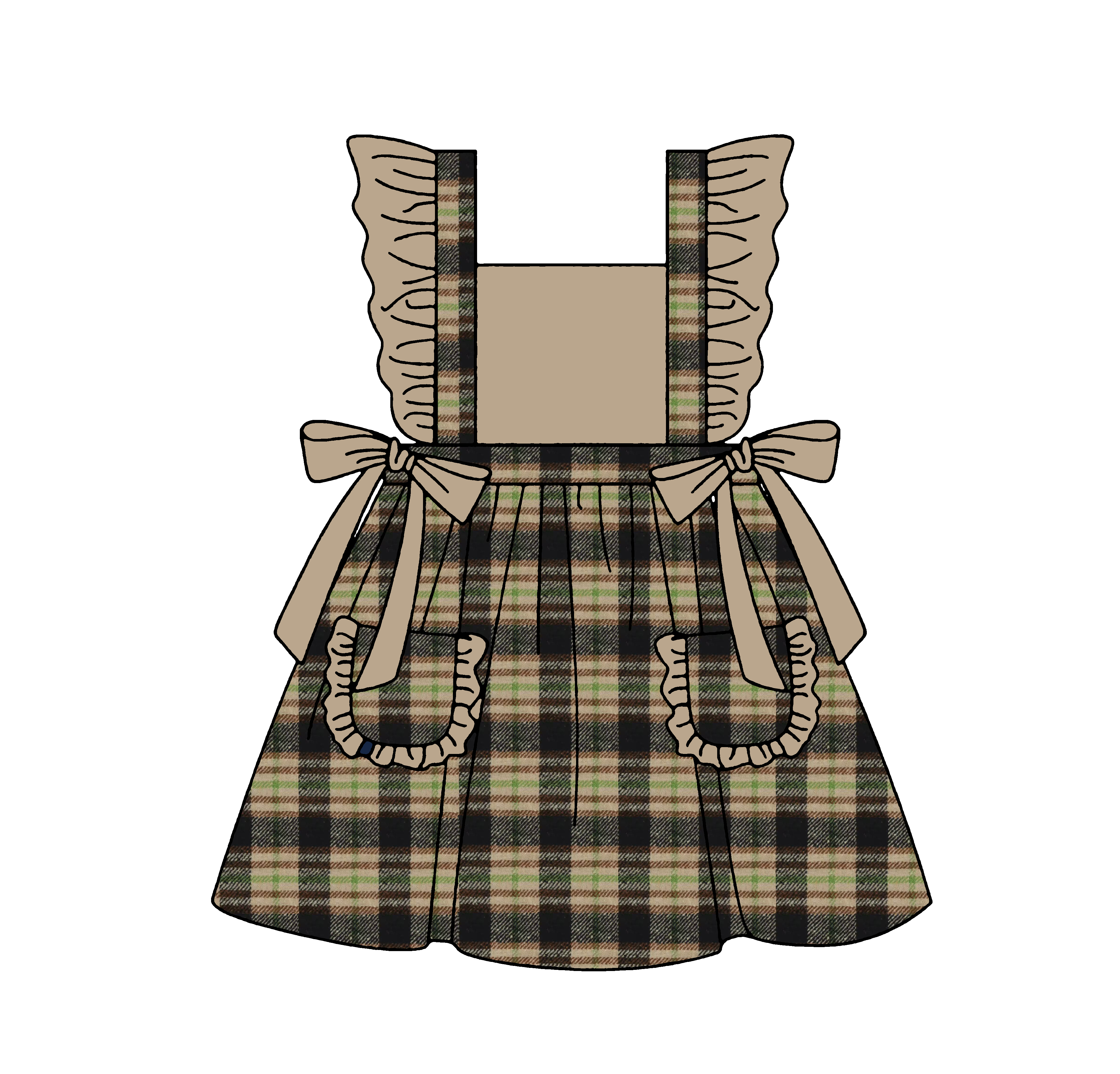 Plaid Ruffle Pinafore Dress