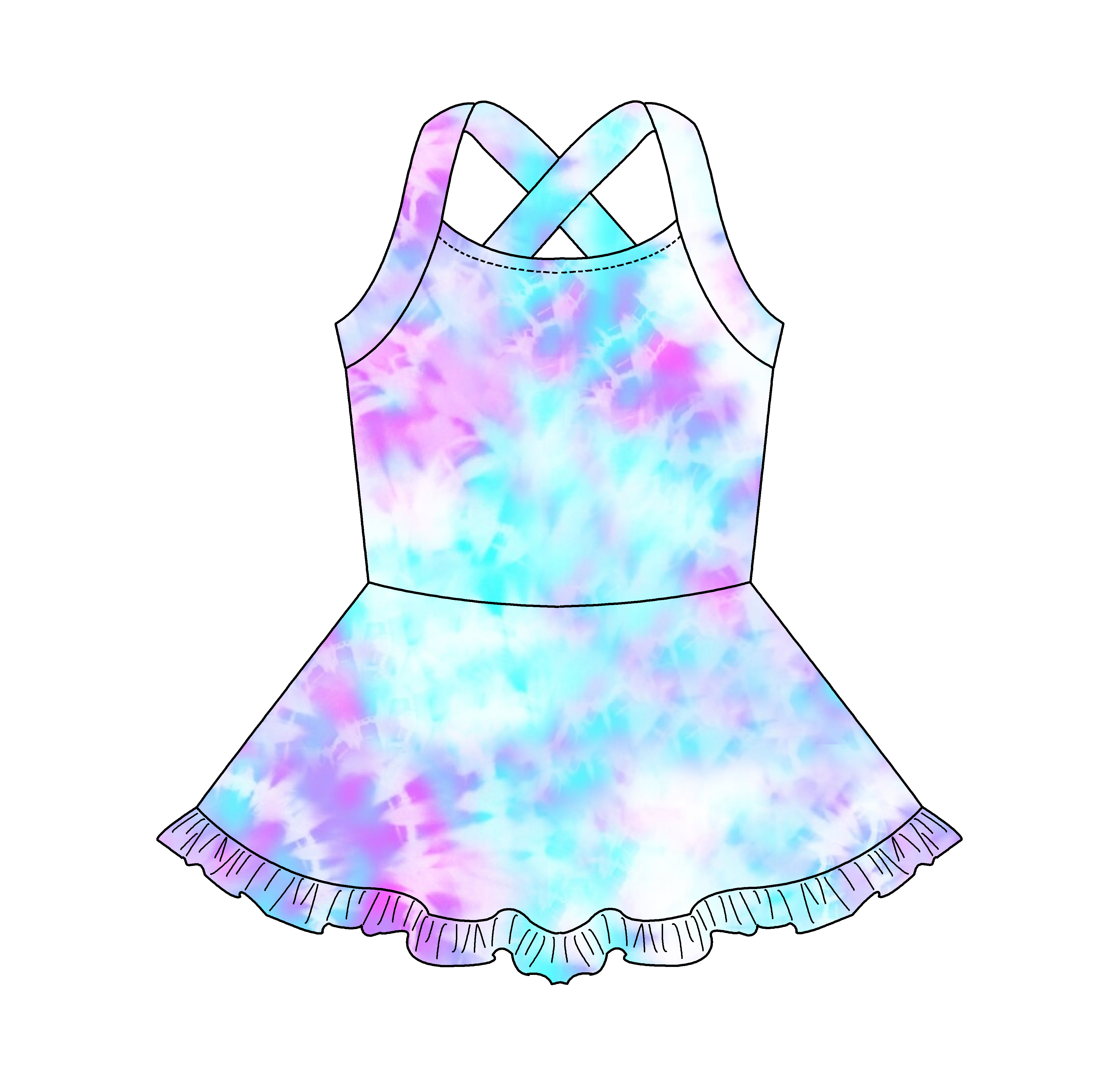 Girls’ Tie-Dye Ballet Dress