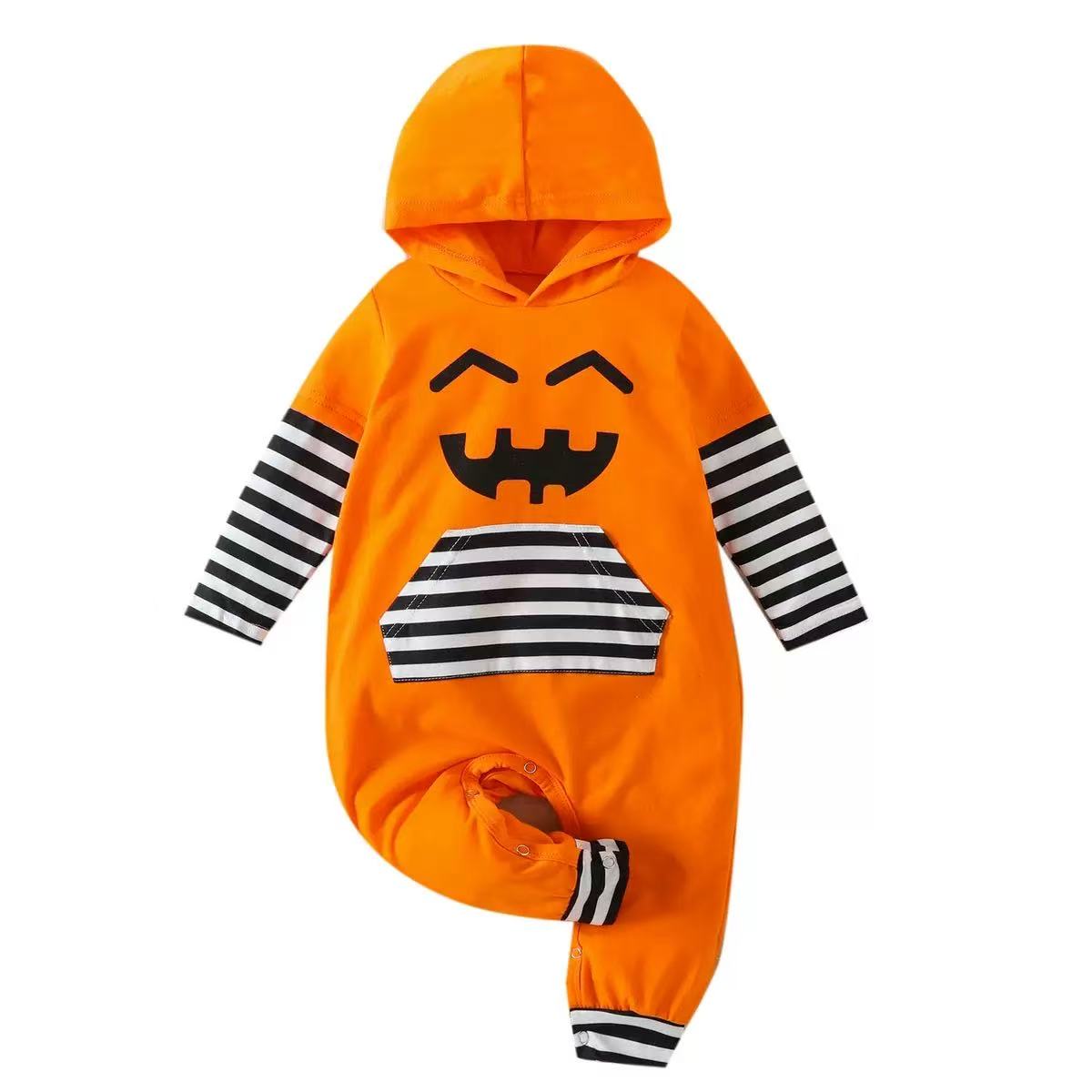 Pumpkin Baby Hooded Romper