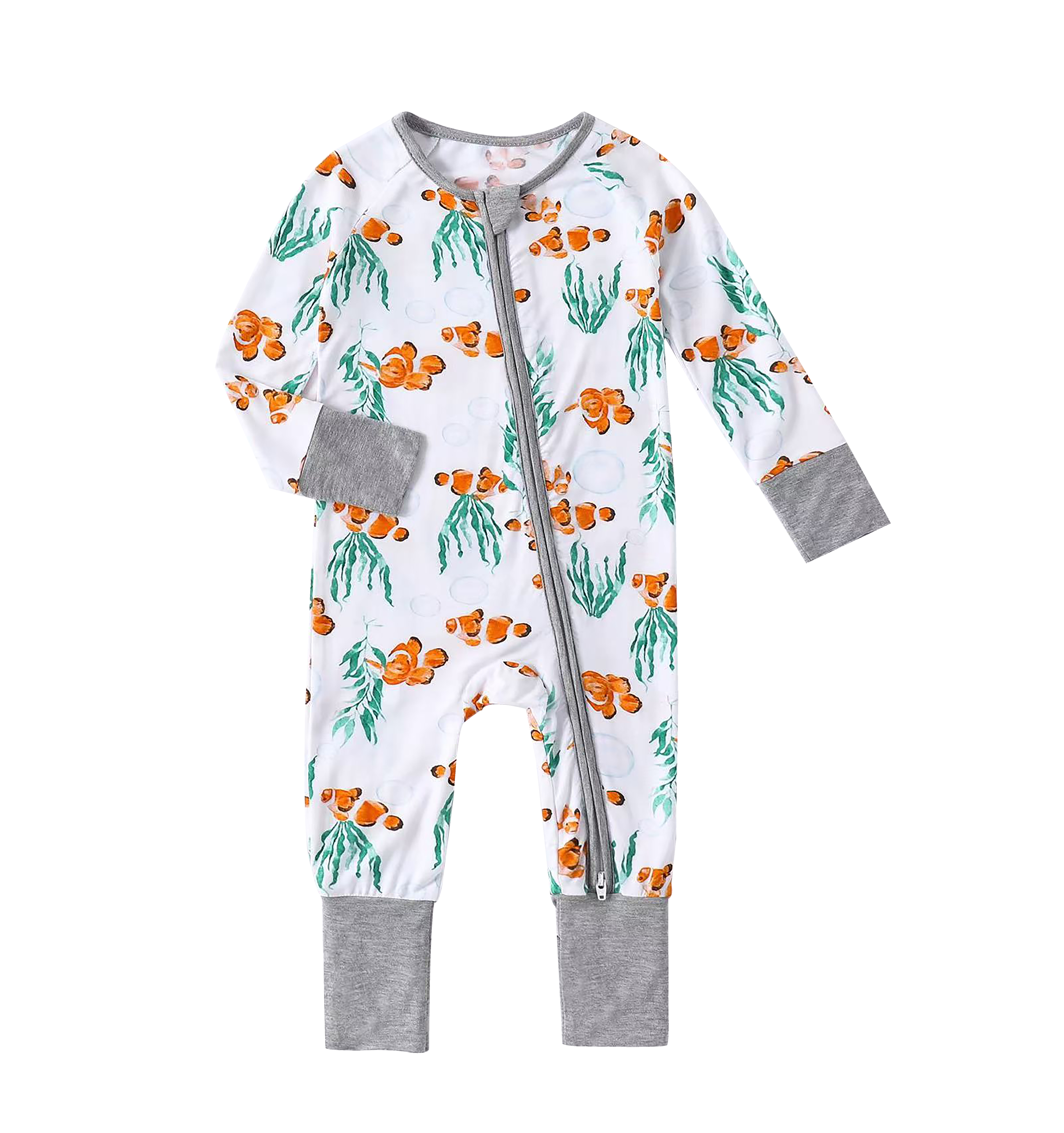 Baby romper with clownfish print
